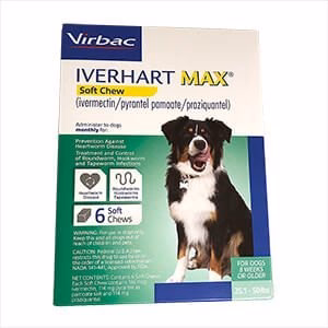 Rx Iverhart Max (ivermectin/pyrantel pamoate/praziquantel) Soft Chews  — Monthly Heartworm & Intestinal Worm Prevention for Dogs - Image 1