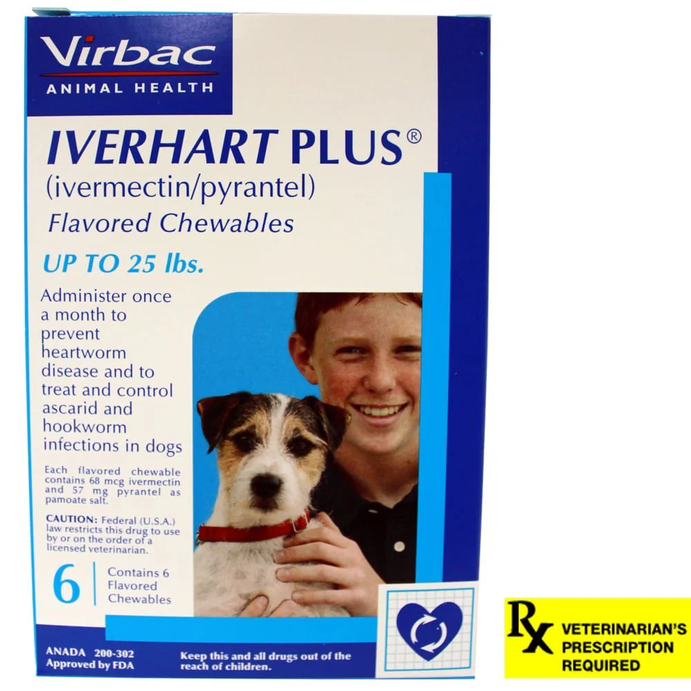 Rx Iverhart Plus (Ivermectin & Pyrantel Pamoate) Monthly Heartworm Protection Flavored Chewable Tabs for Dogs - Image 3