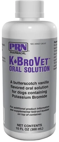 Rx K-BroVet (potassium bromide) Oral Solution for Dogs, 250mg x 10oz, Butterscotch-Vanilla - Image 1