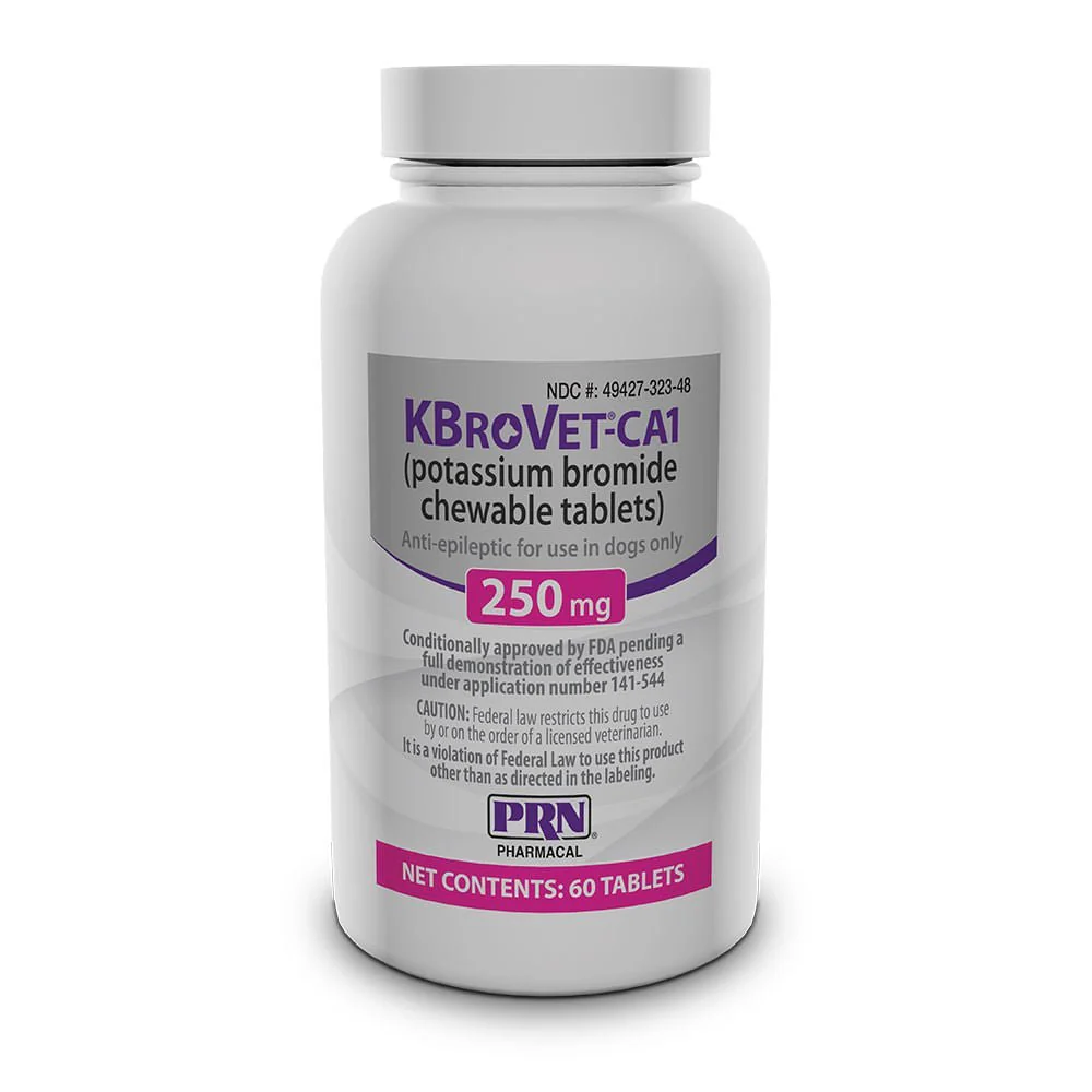 Rx KBroVet-CA1 (potassium bromide) Anti-Convulsant Chewable Tablets for Dogs with Seizures & Epilepsy - Image 1