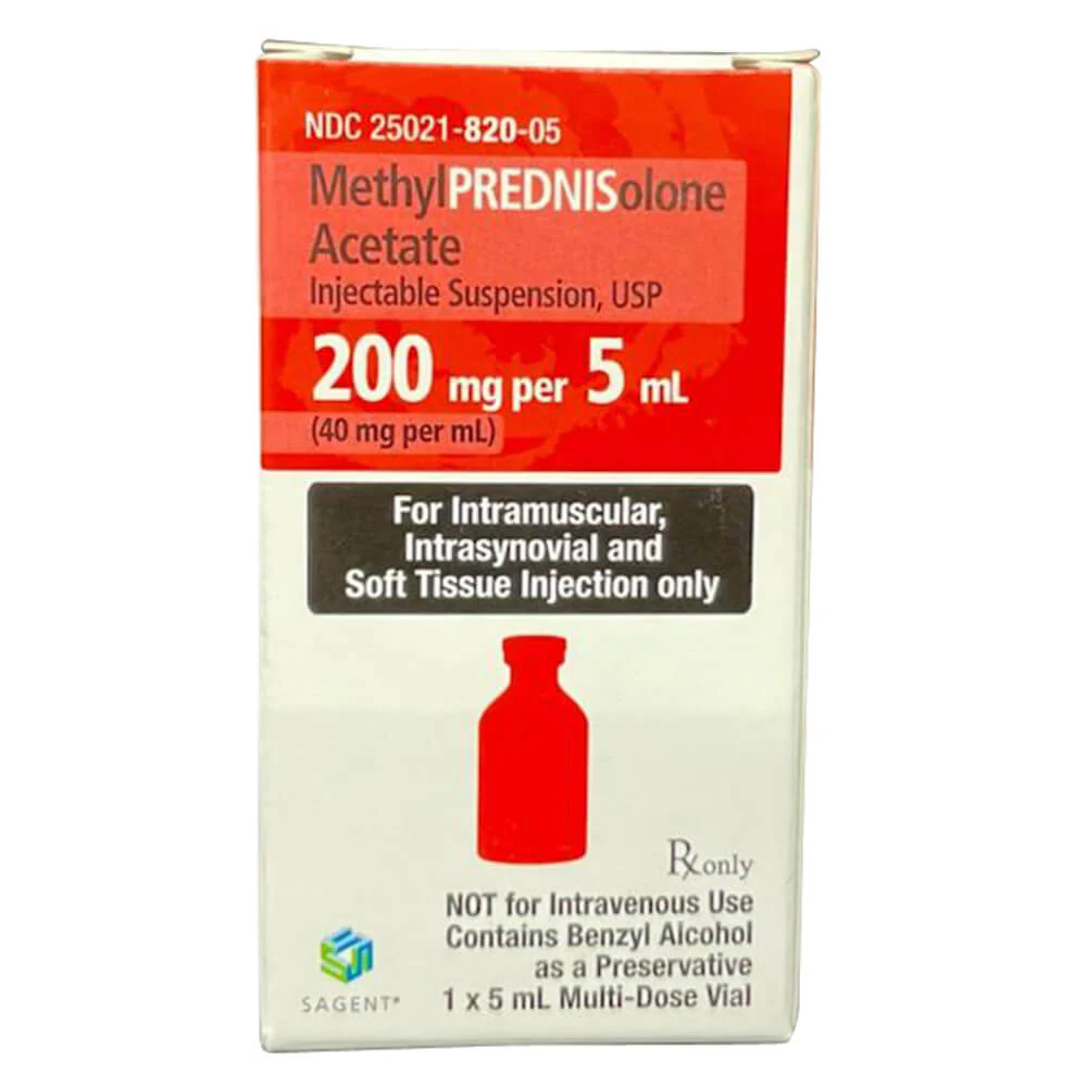 Rx MethylPREDNISolone Acetate 40mg/ml x 5ml vial - Image 1