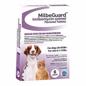 Rx MilbeGuard (milbemycin oxime) Broad Spectrum Parasiticide for Dogs & Cats - Image 1