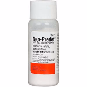 Rx Neo-Predef with Tetracaine Topical Powder for Horses, Dogs, & Cats, 15 gram - Image 1