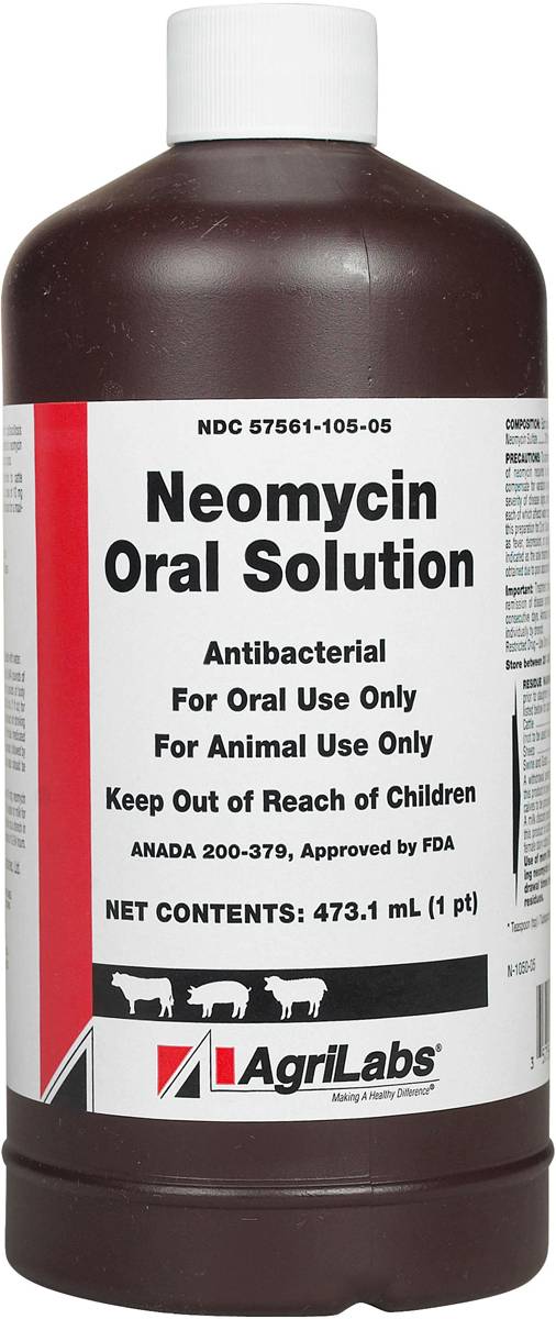 Rx Neomycin (Generic) Oral Solution for Livestock, 473 mL - Image 1