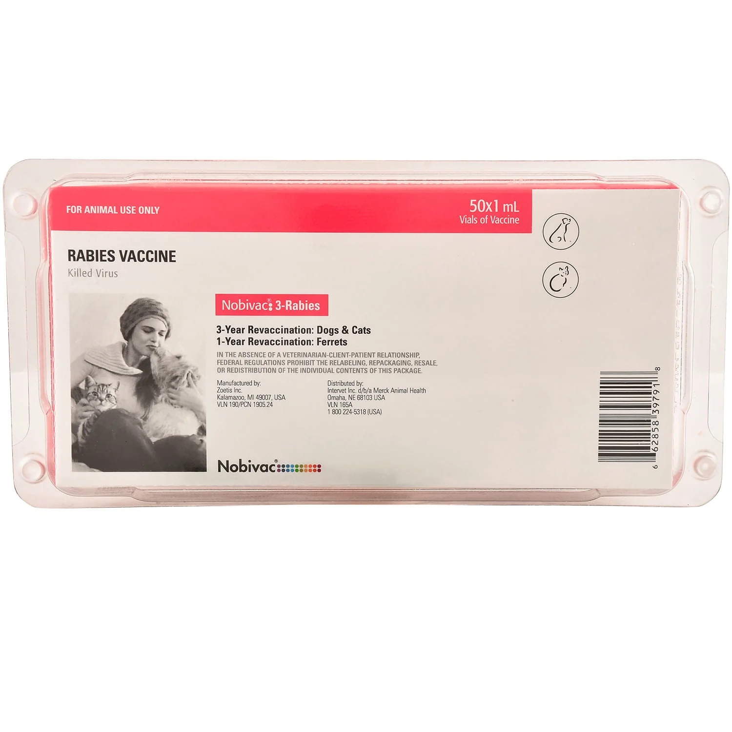 Nobivac 3 Rabies Vaccine for Dogs, Cats & Cattle (No Tags) - Image 2