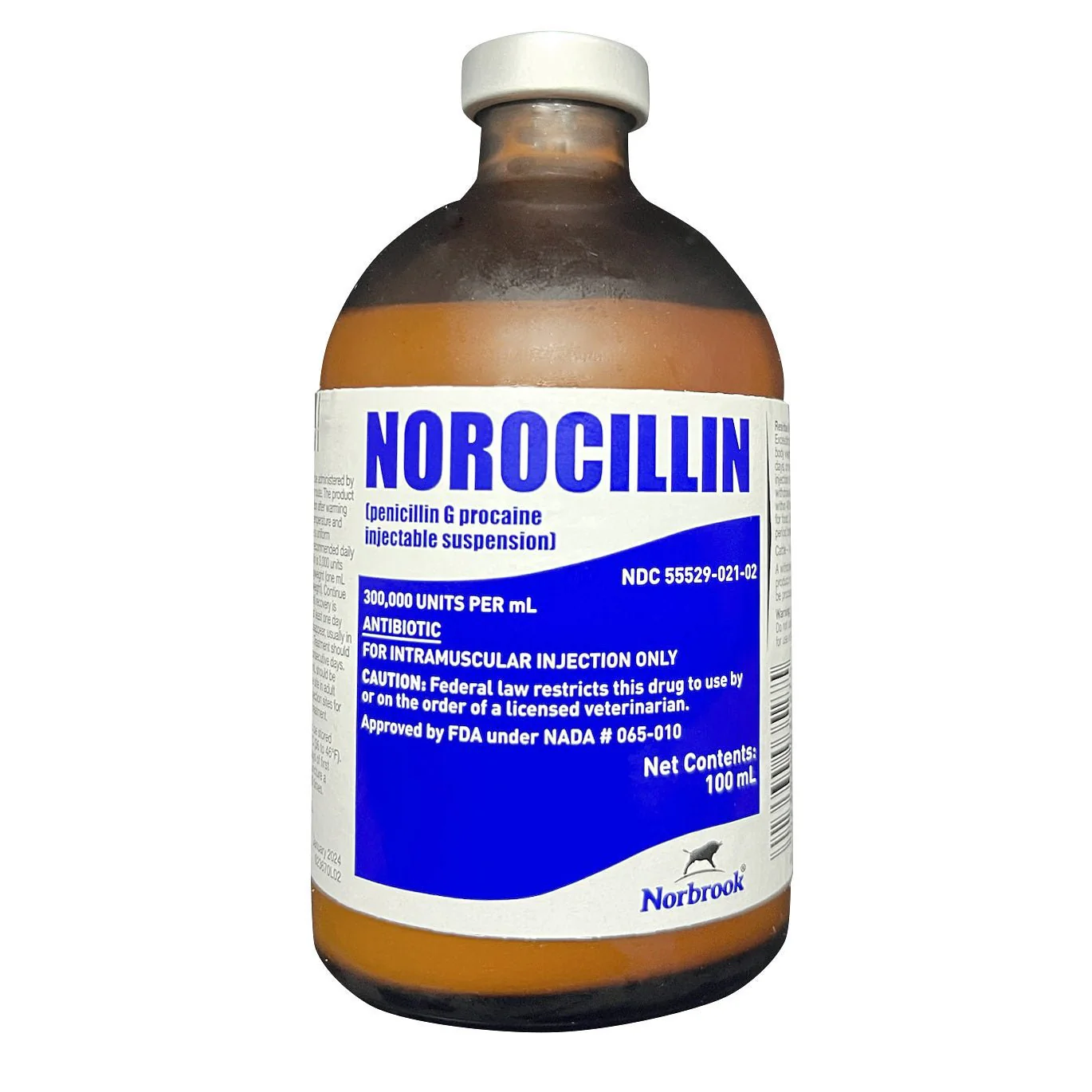 Rx Norocillin (Penicillin G Procaine) Injectable Solution for Cattle, Sheep, Swine, & Horses - Image 1