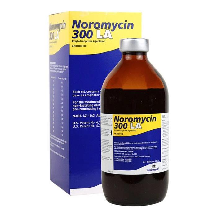 Rx Noromycin 300 LA (oxytetracycline) Antibiotic Injection for Cattle & Swine - Image 1