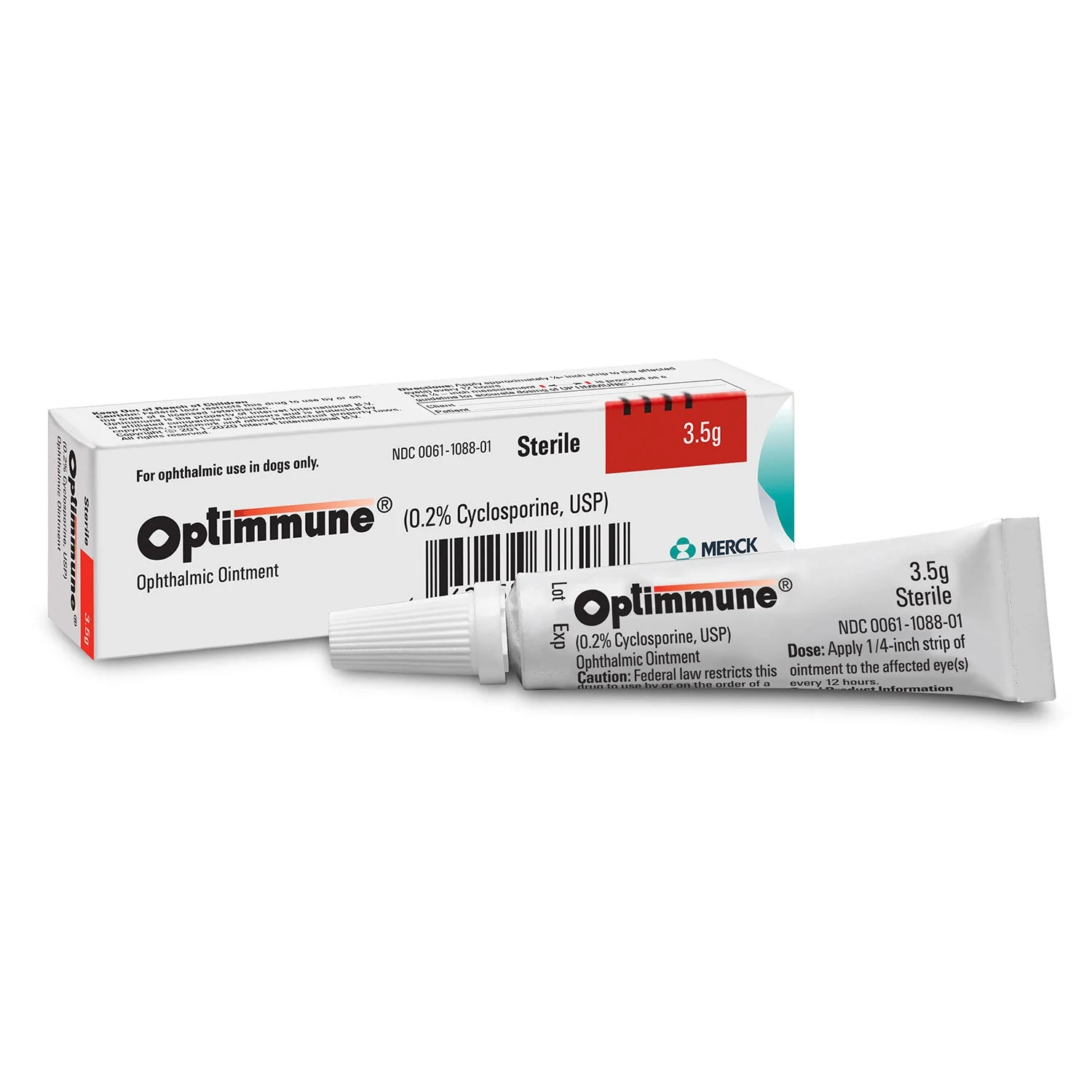 Rx Optimmune (cyclosporine) Opthalmic Ointment for Dogs, 3.5gm Tube - Image 1