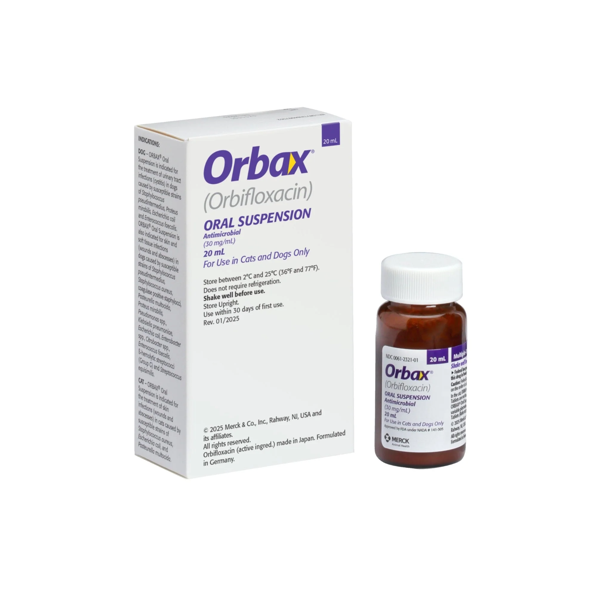 Rx Orbax (orbifloxacin) Oral Suspension for Dogs & Cats, 20mL Bottle - Image 2