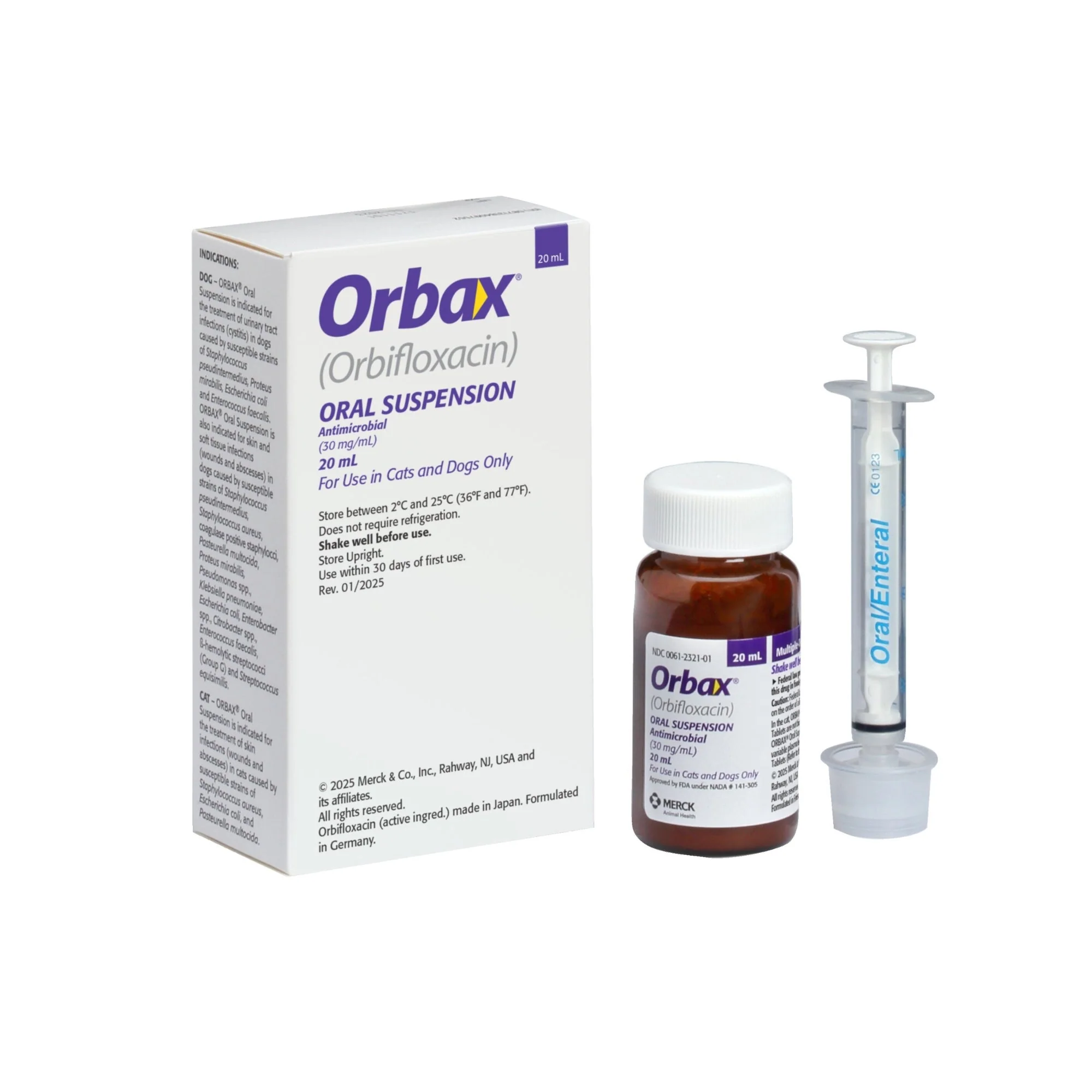 Rx Orbax (orbifloxacin) Oral Suspension for Dogs & Cats, 20mL Bottle - Image 3