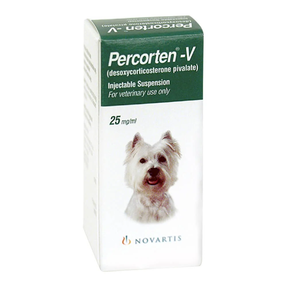 Rx Percorten-V for Dogs (desoxycorticosterone pivalate) Injectable Suspension, 25mg/mL, 4 mL Vial - Image 1