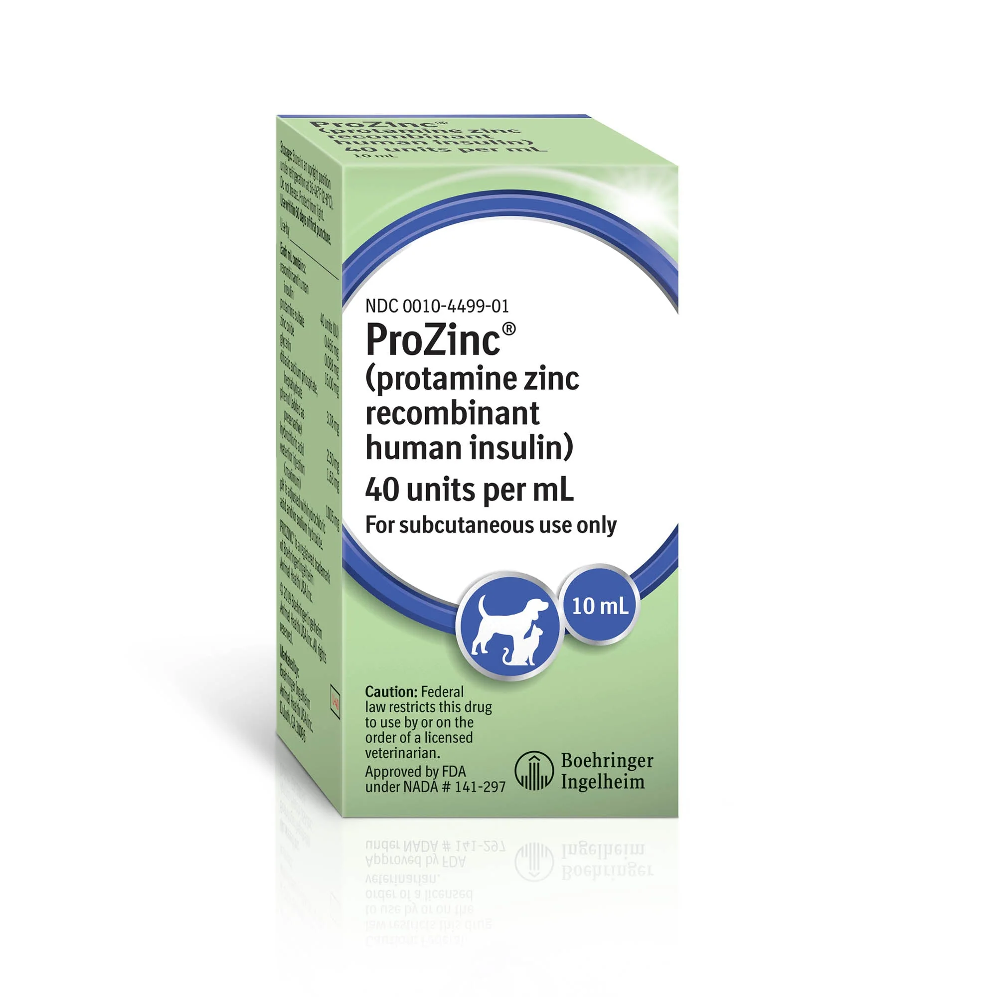 Rx ProZinc (protamine zinc recombinant human insulin) Injection for Dogs & Cats, 40 units/ml, 10ml Vial - Image 1