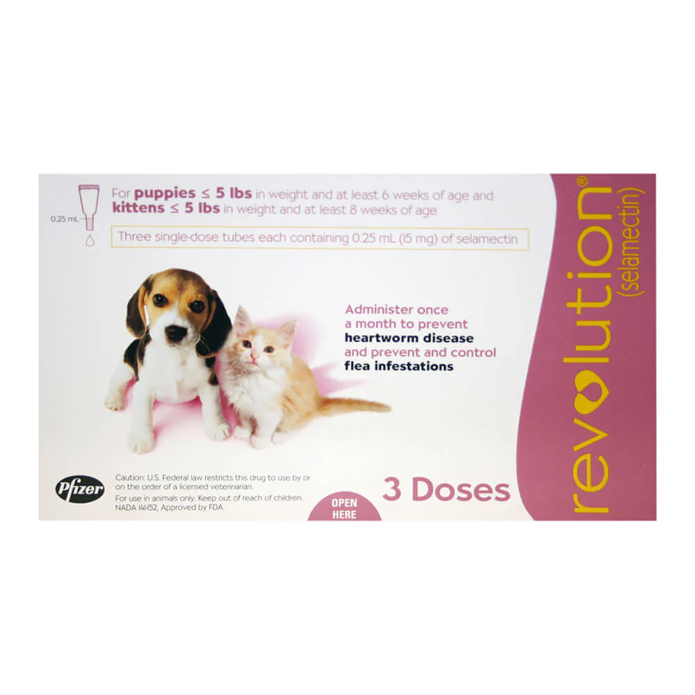 Rx Revolution (selamectin) for Puppies & Kittens (0-5lbs) - Image 1