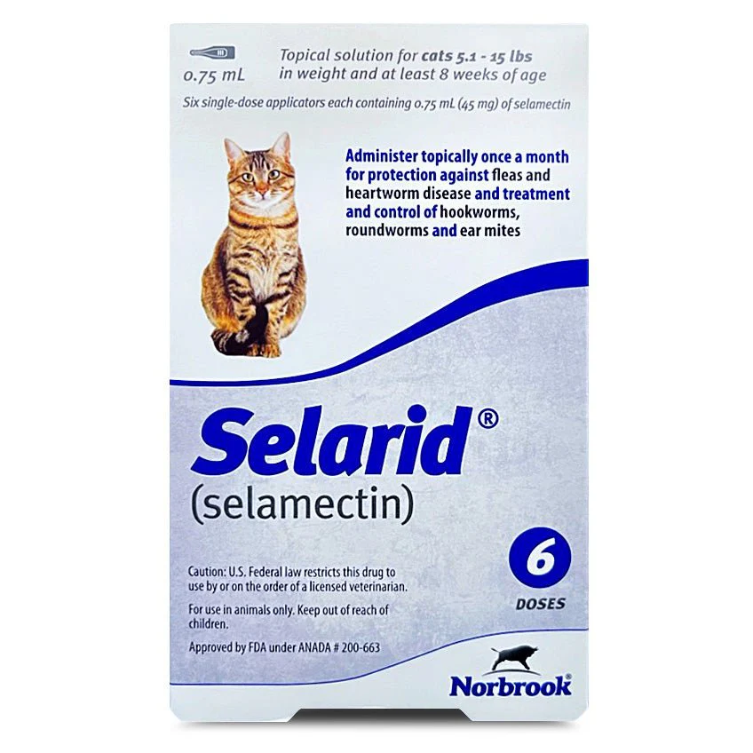 Rx Selarid (selamectin) Topical for Cats – Flea, Heartworm & Parasite Prevention - Image 1
