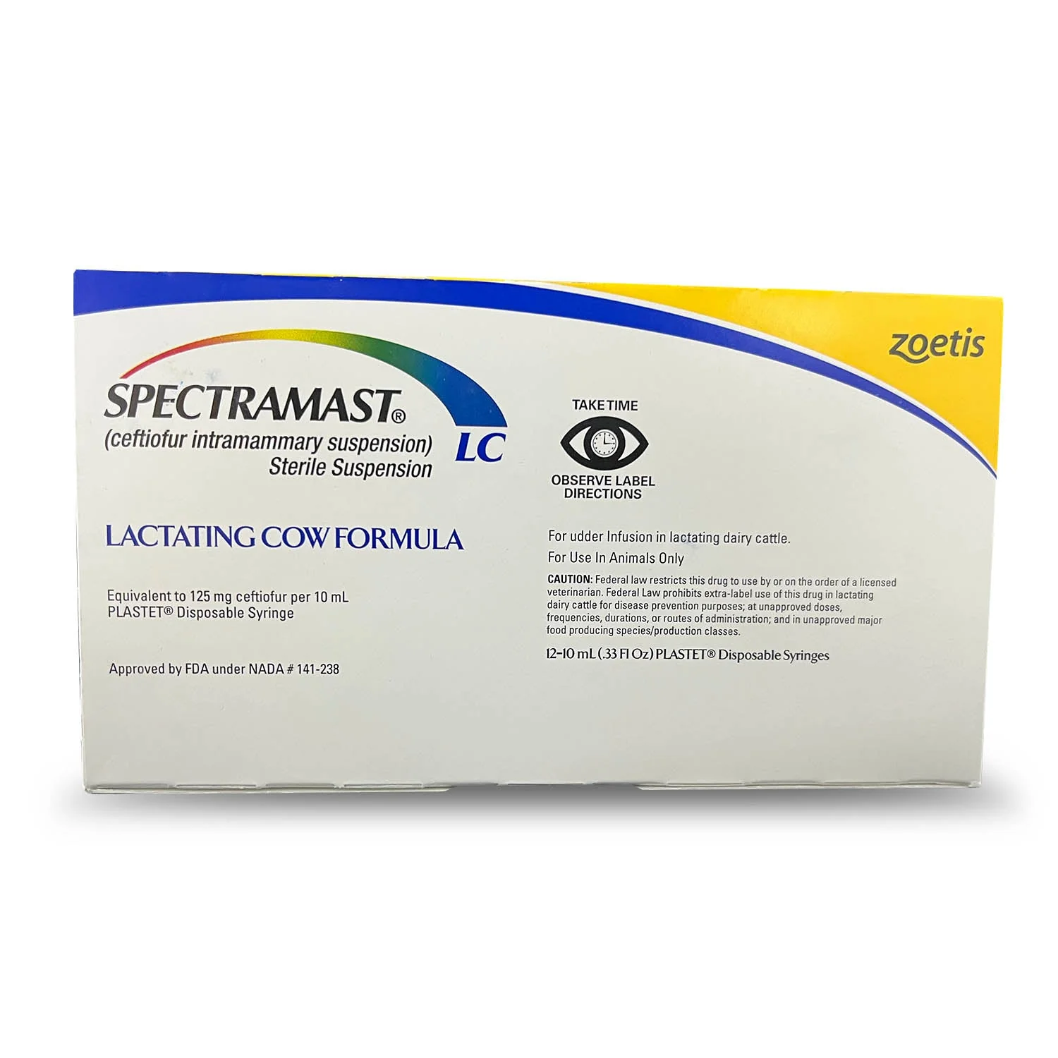 Rx Spectramast LC Ceftiofur Suspension for Lactating Dairy Cattle – 12 x 10 mL Syringes - Image 1