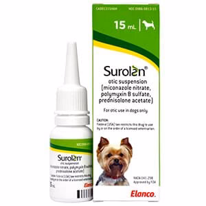 Rx Surolan Otic Suspension for Dogs, 15ml Bottle - Image 1