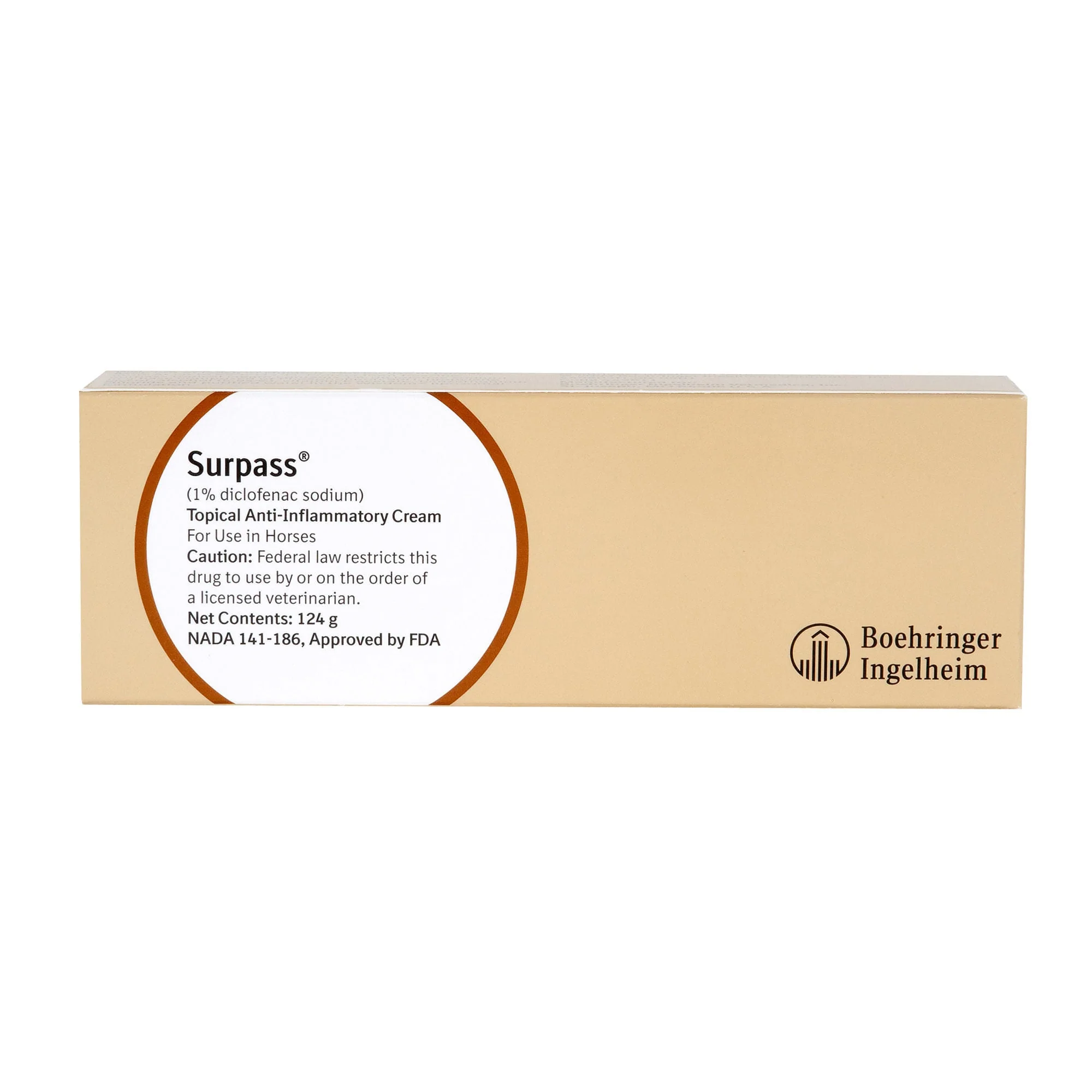 Rx Surpass (1% diclofenac sodium) Topical Cream for Horses, 124 gm/1 Tube - Image 1