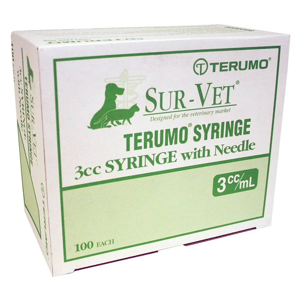 Rx Terumo SUR-VET Luer Slip Syringe with Needle, 100 count - Image 1