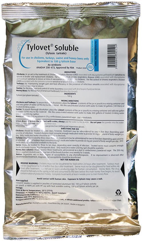 Rx Tylovet Soluble, 100 g (tylosin tartrate) - Image 1
