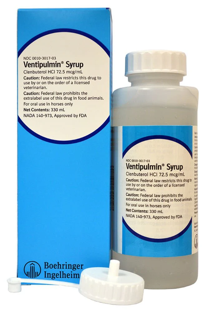 Rx Ventipulmin (clenbuterol HCl) Syrup for Horses, 330 mL - Image 1