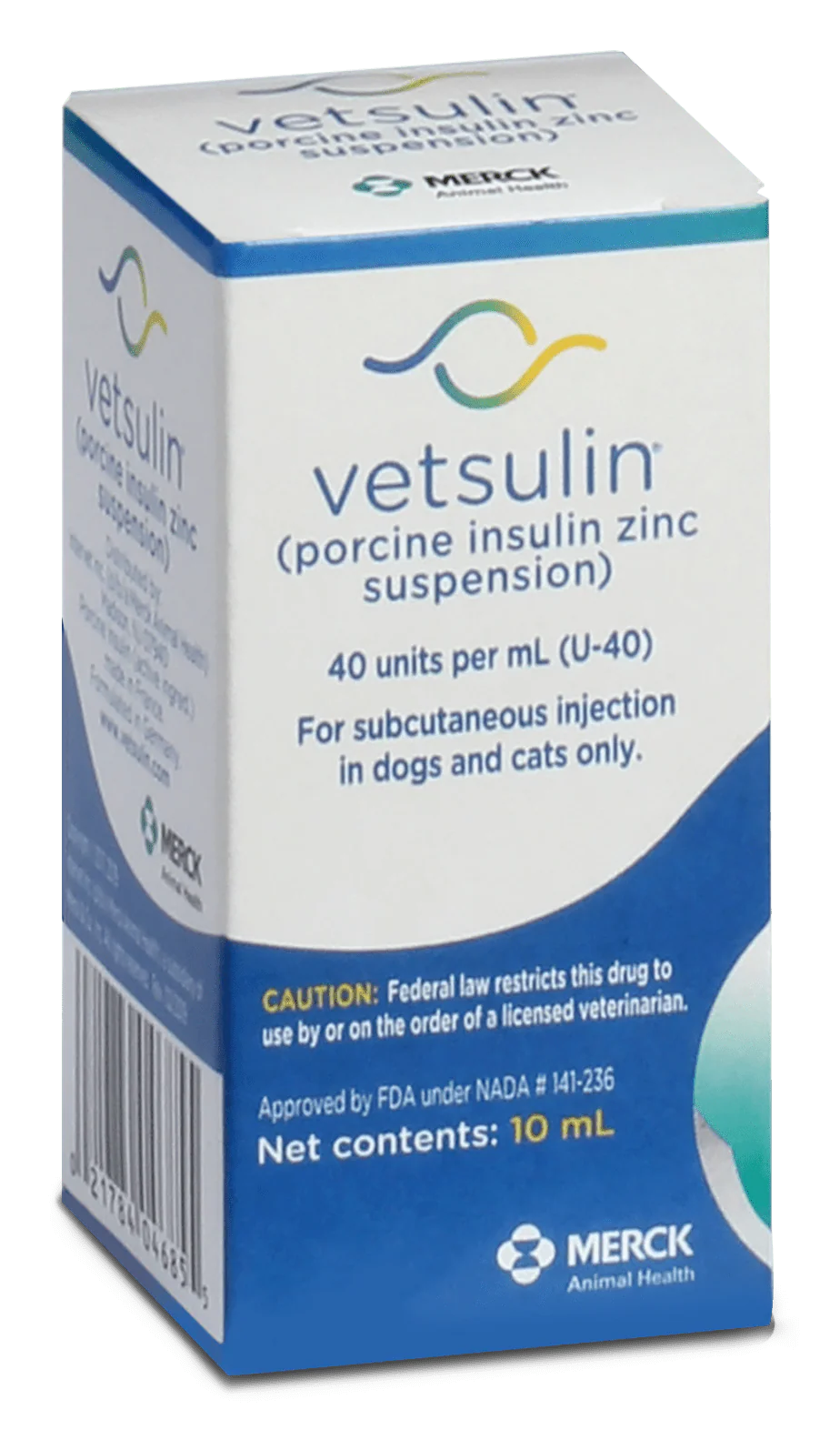 Rx Vetsulin (porcine insulin zinc suspension) for Dogs & Cats, 40 units/mL Injectable, 10 mL - Image 1