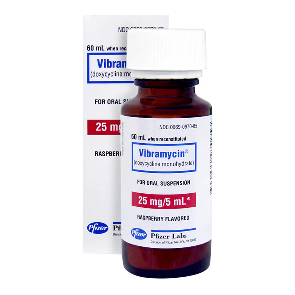 Rx Vibramycin (doxycycline) Oral Suspension, 25mg/5mL, 60mL - Image 1