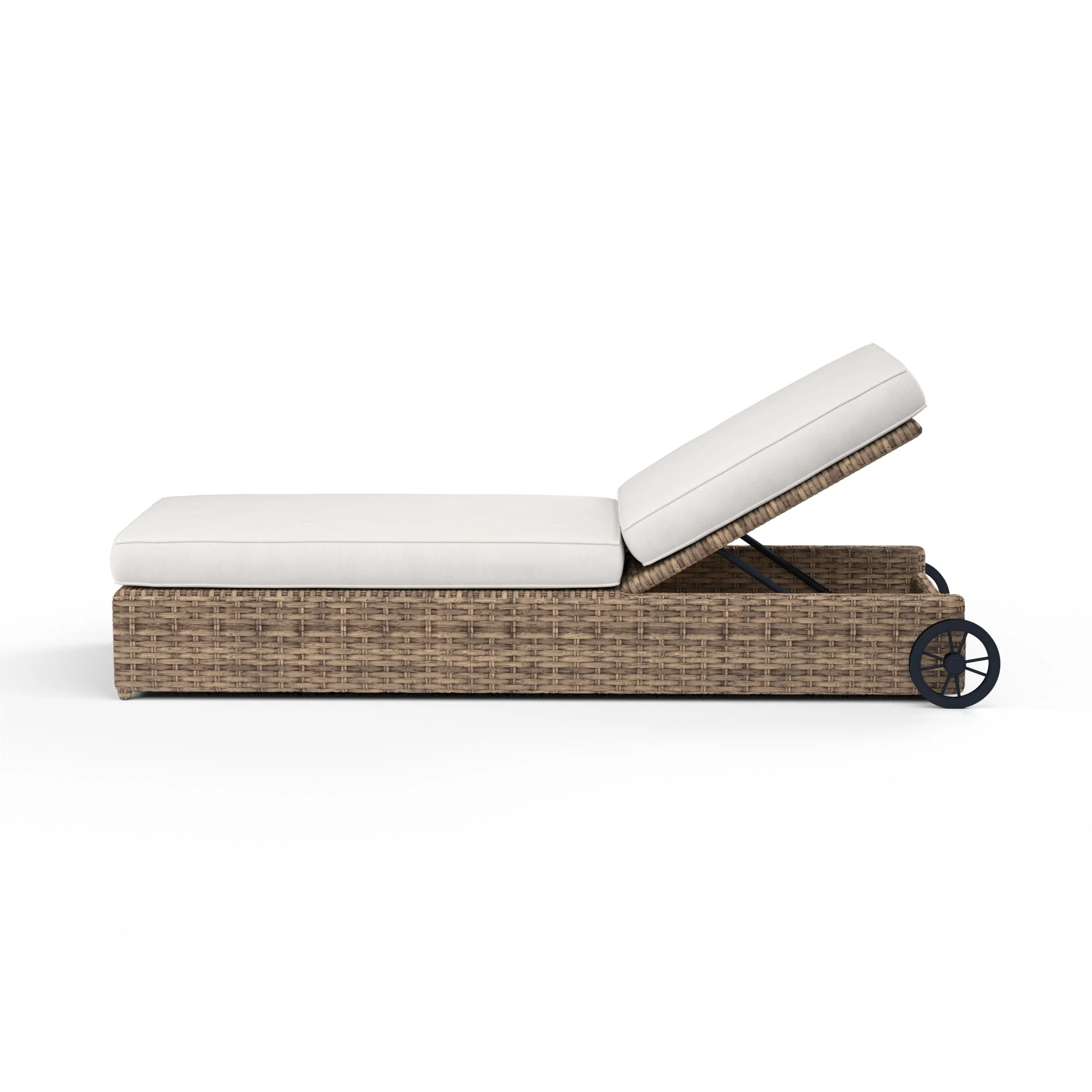 Havana Adjustable Chaise in Canvas Flax w/ Self Welt - Image 3