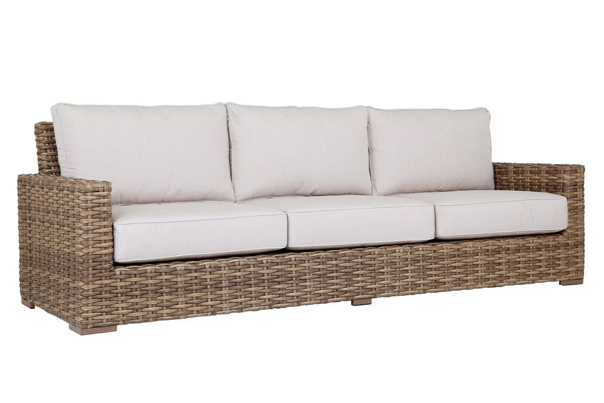 Havana Sofa in Canvas Flax w/ Self Welt