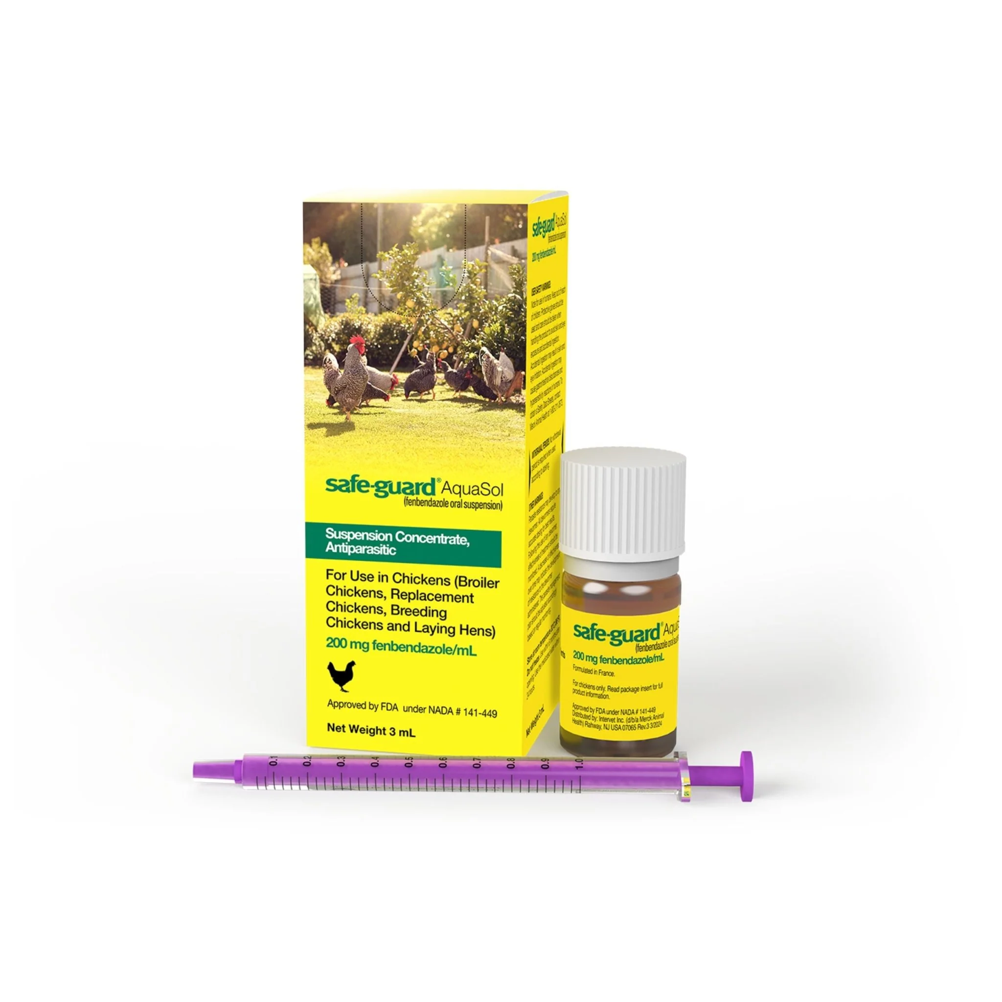 Safe-Guard AquaSol Dewormer for Backyard Chickens, 3ml - Image 1