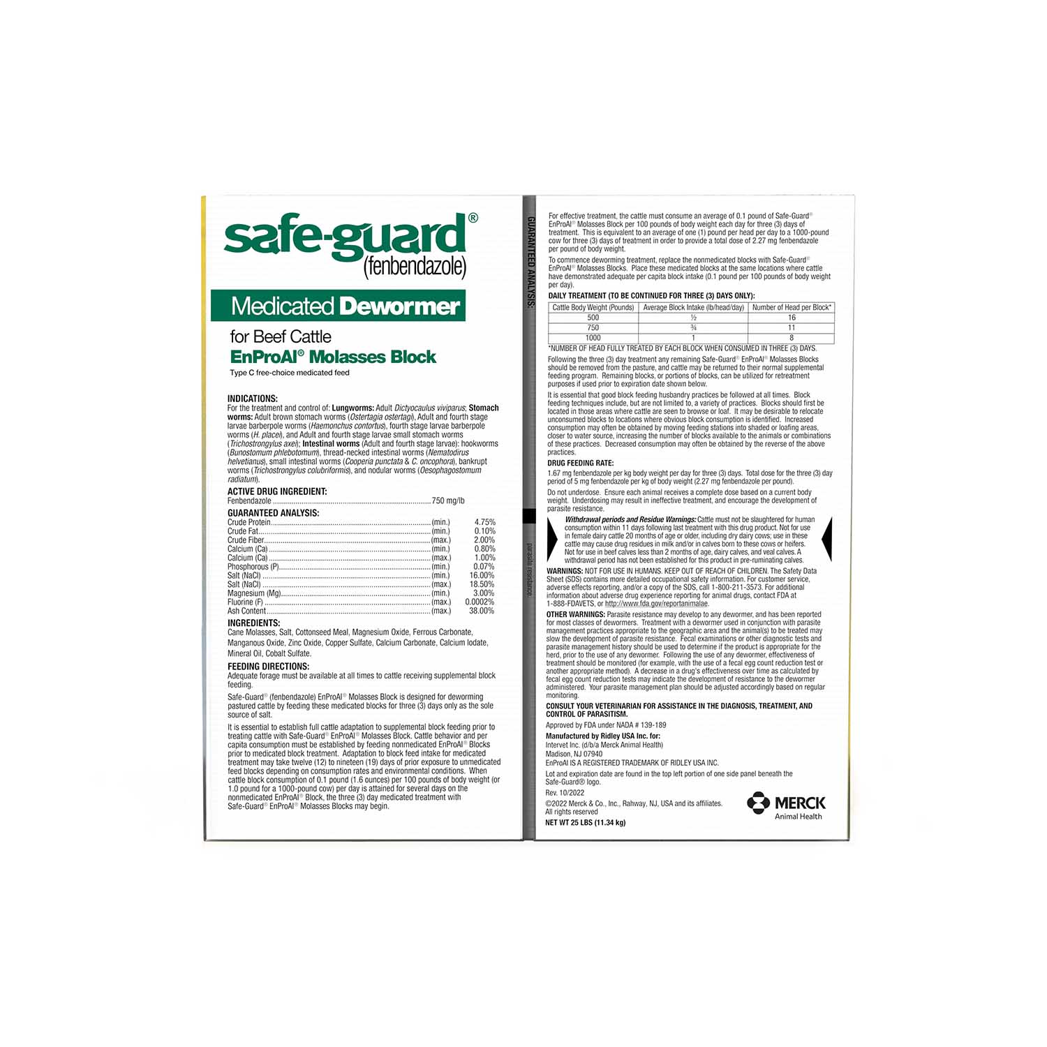 Safe-Guard Cattle Medicated Dewormer Block, 25 lb - Image 2