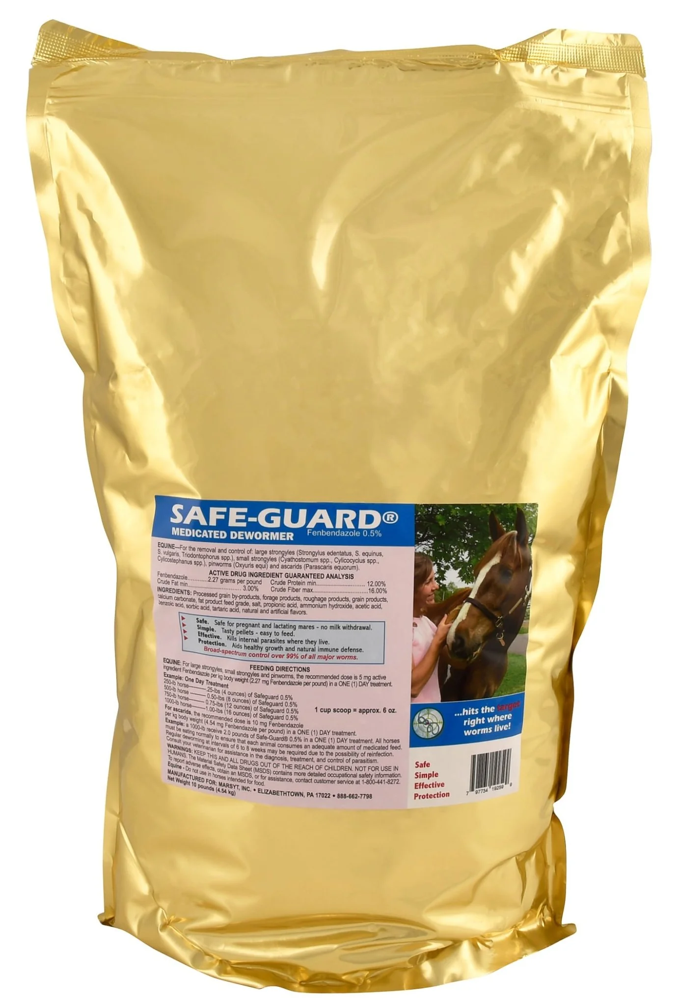 Safe-Guard Pelleted Horse Dewormer (0.5% fenbendazole), 10 lb - Image 1