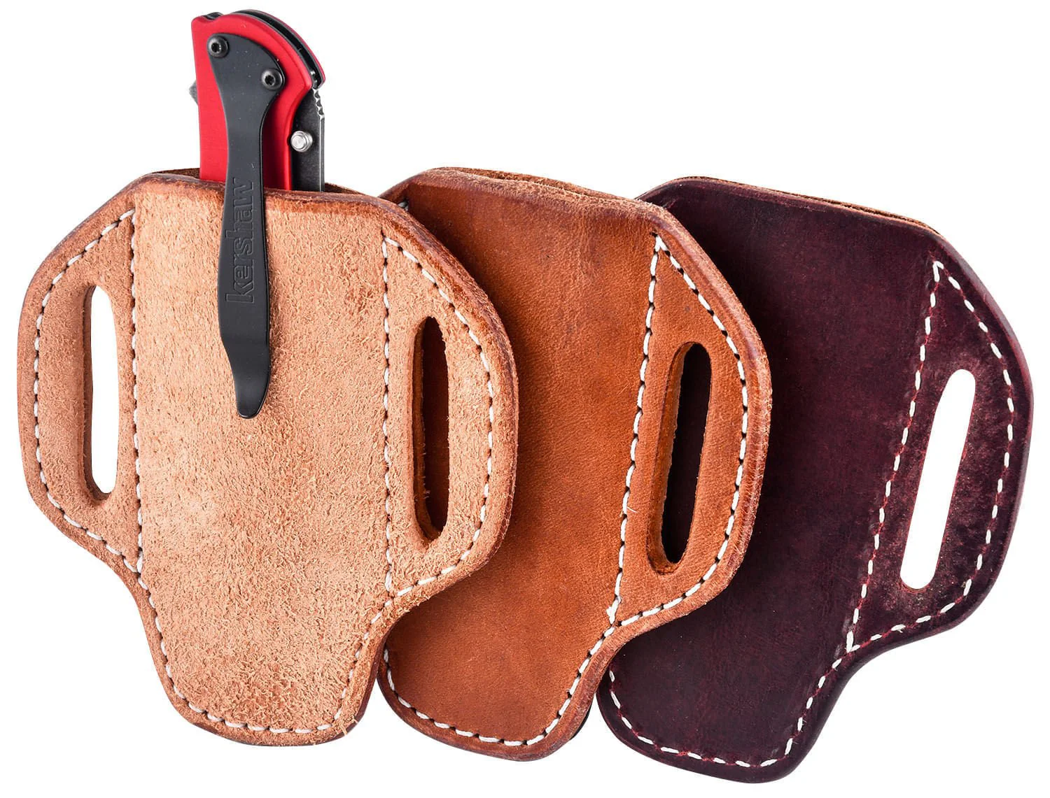 San Saba Leather Pancake Vertical Large Knife Sheath - Image 1