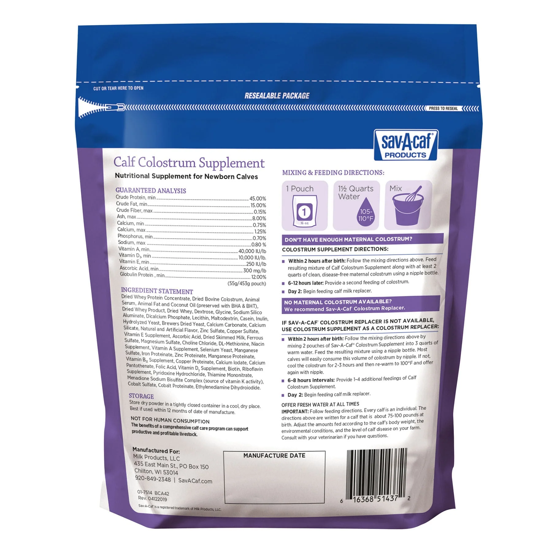 Sav-A-Caf Colostrum Supplement for Calves - Image 2