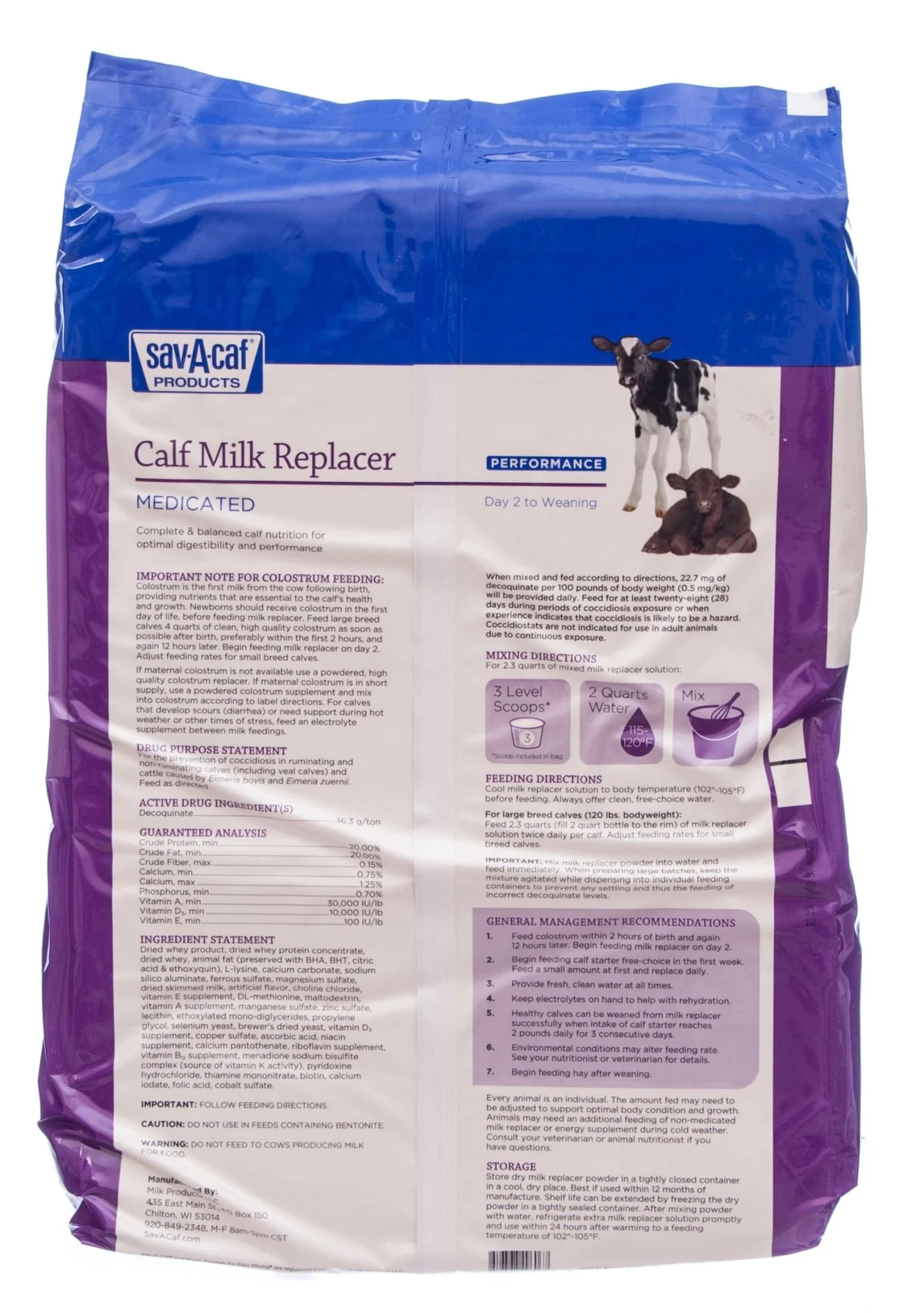 Sav-A-Caf Performance Calf Milk Replacer, 25 lb - Image 2