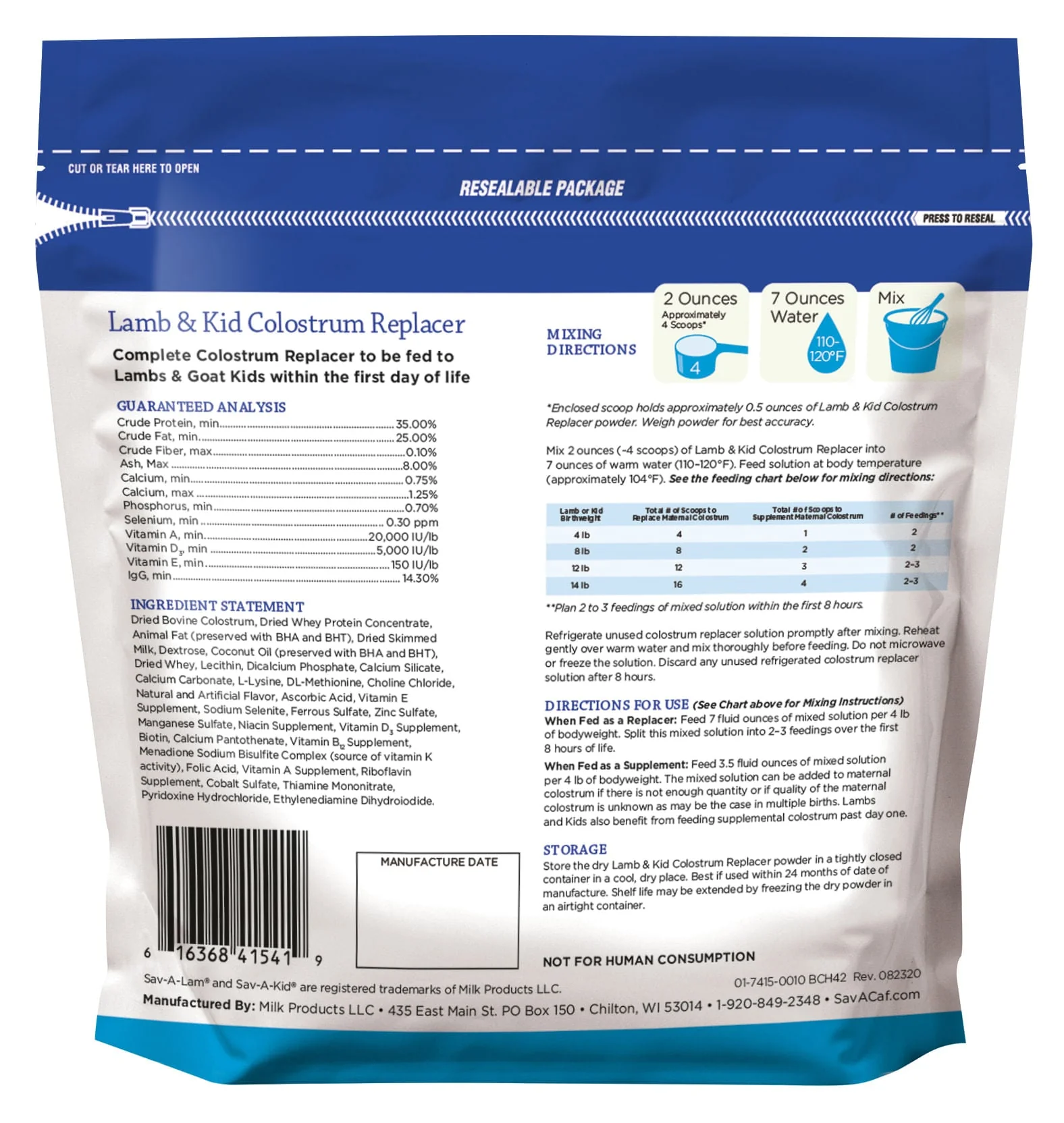 Sav-A-Lam® Lamb & Kid Colostrum Replacer - Image 2