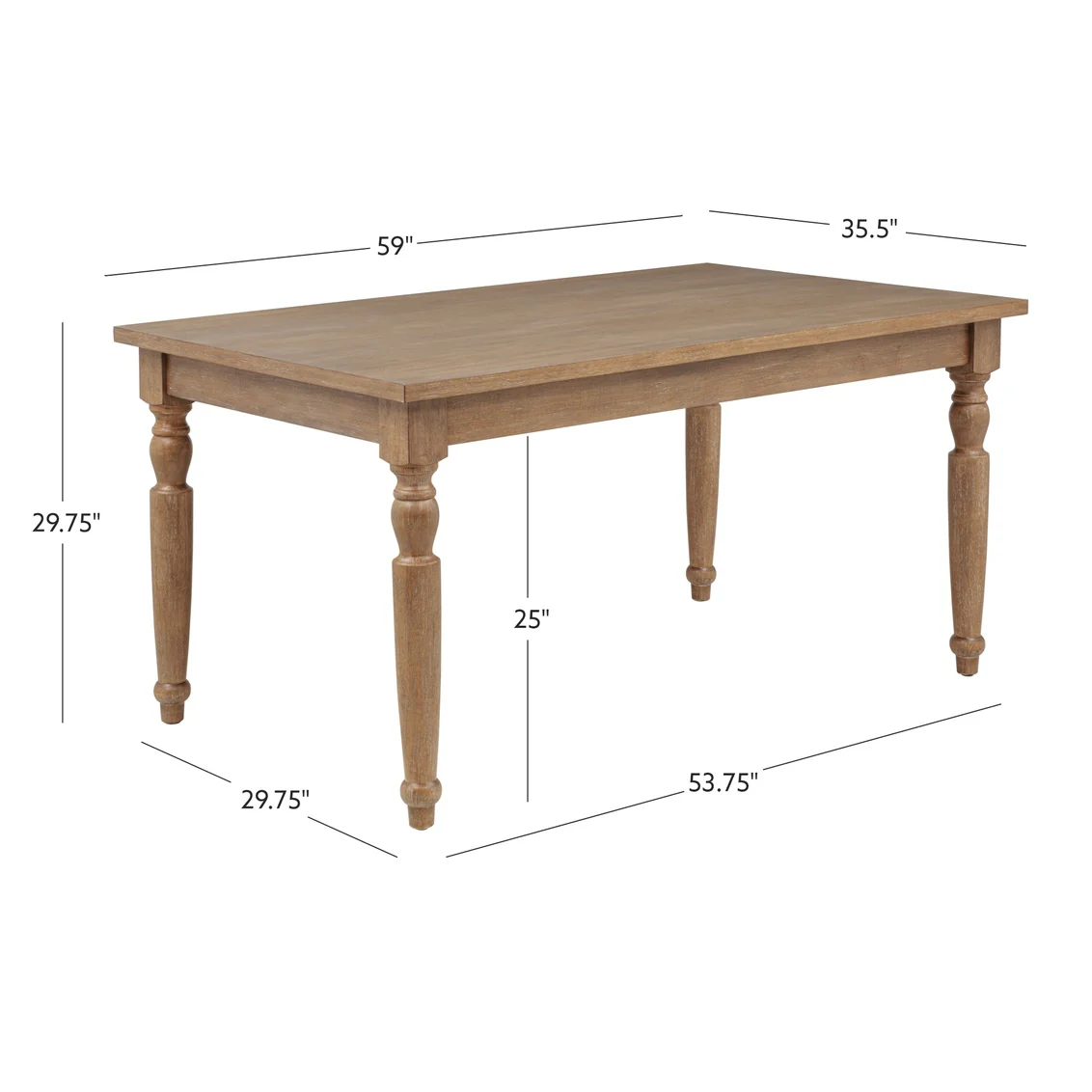 SHIRAZ NATURAL RECTANGLE OAK TABLE 034806LIN01U - Image 2