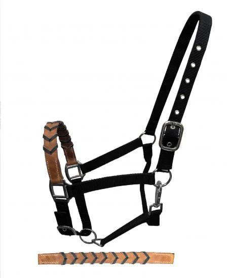 Showman Leather Nose & Buckstitch Halter - Image 1