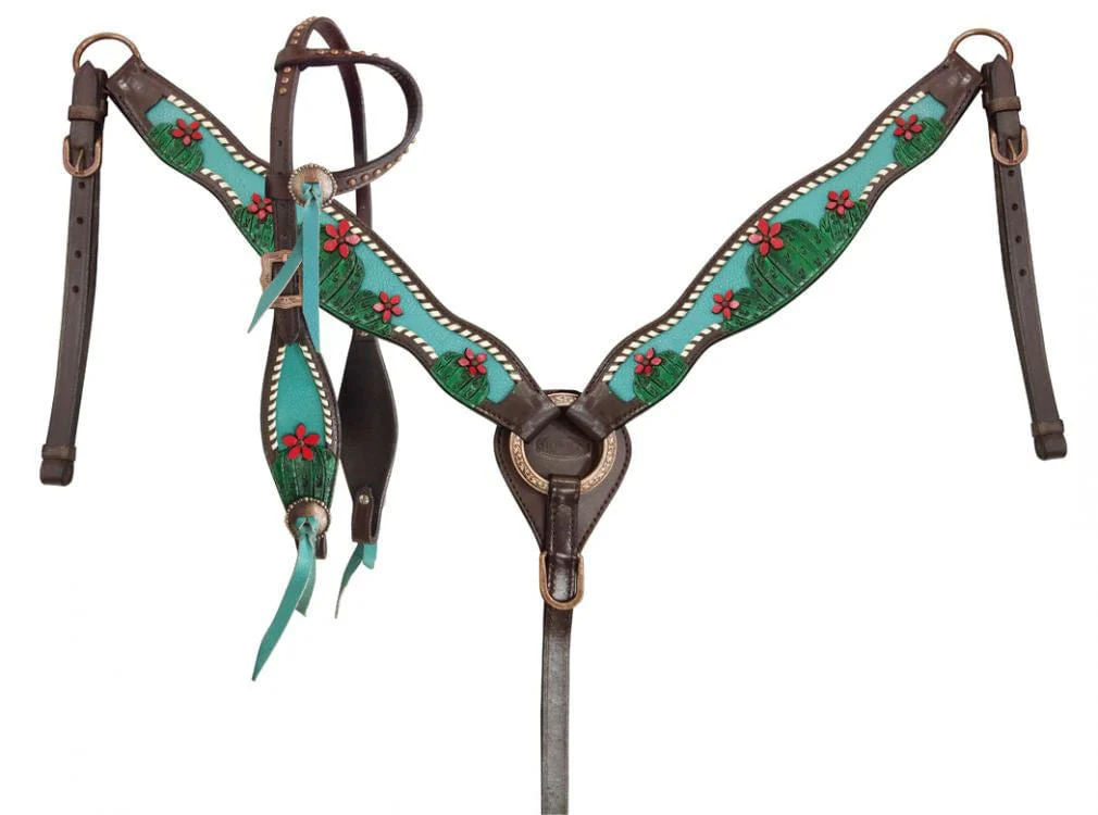 Showman Painted Cactus & 3D Flower Tack Set - Image 1