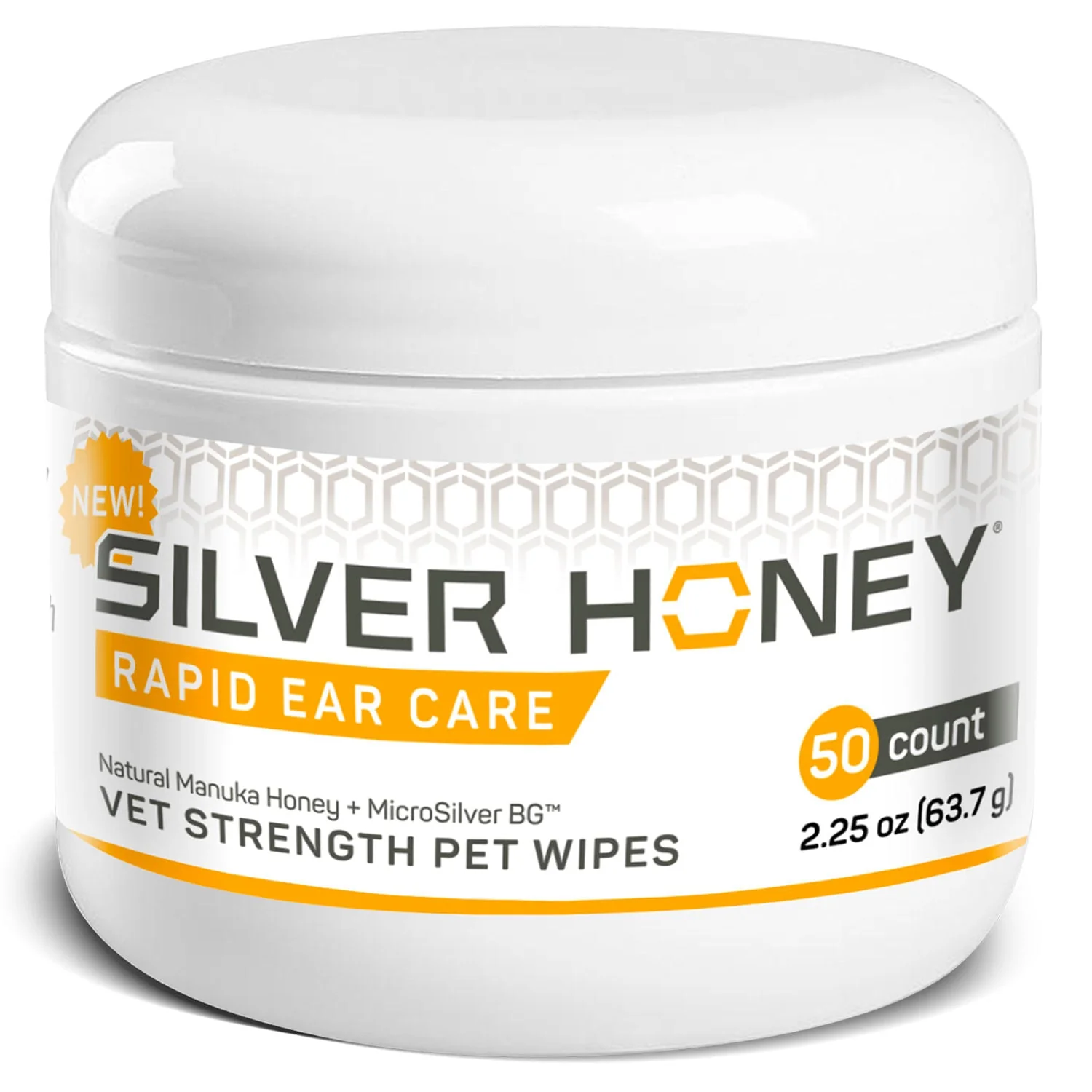 Silver Honey Rapid Ear Care Vet Strength Pet Wipes - Image 1