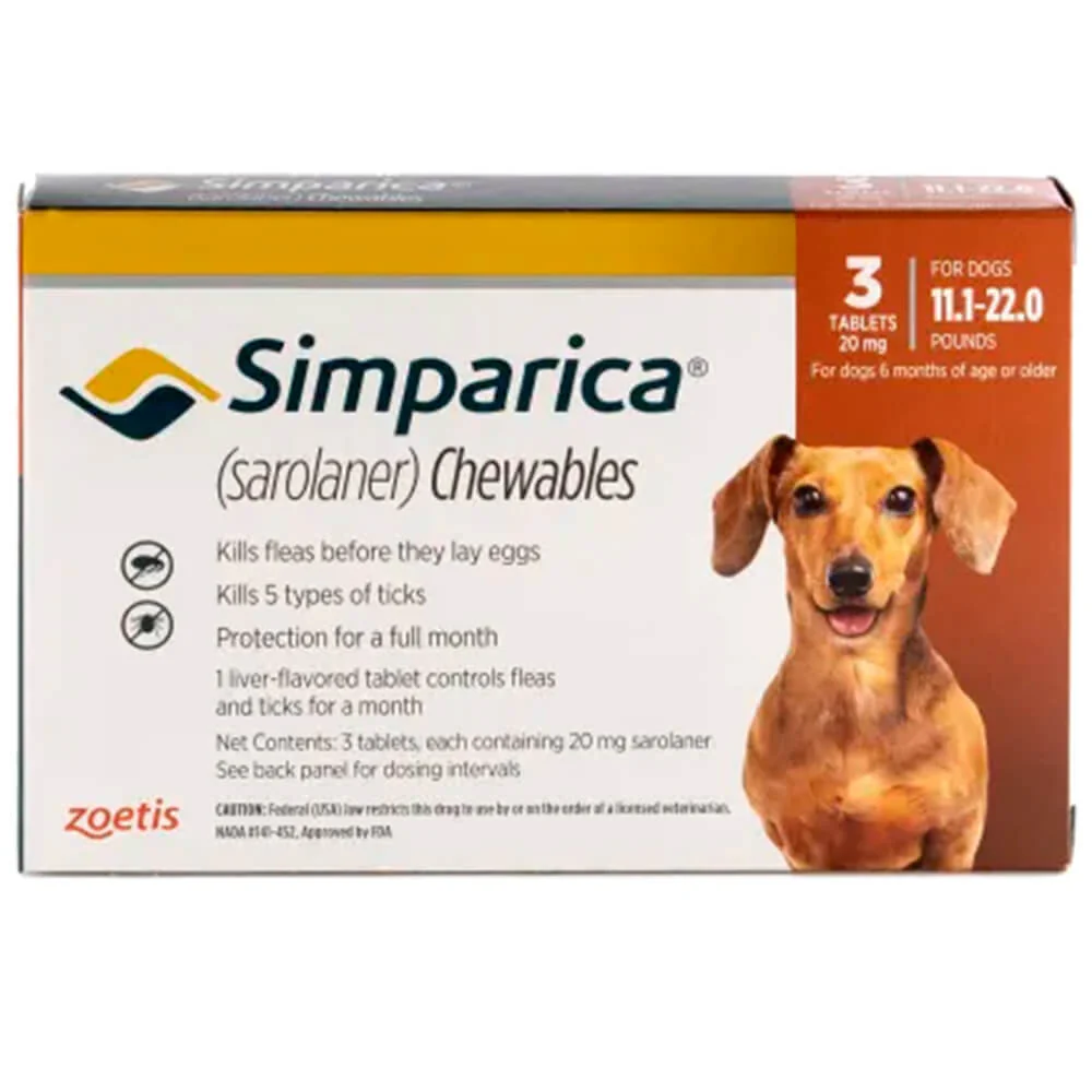 Rx Simparica (sarolaner) Chewable Tablets for Dogs - Image 1