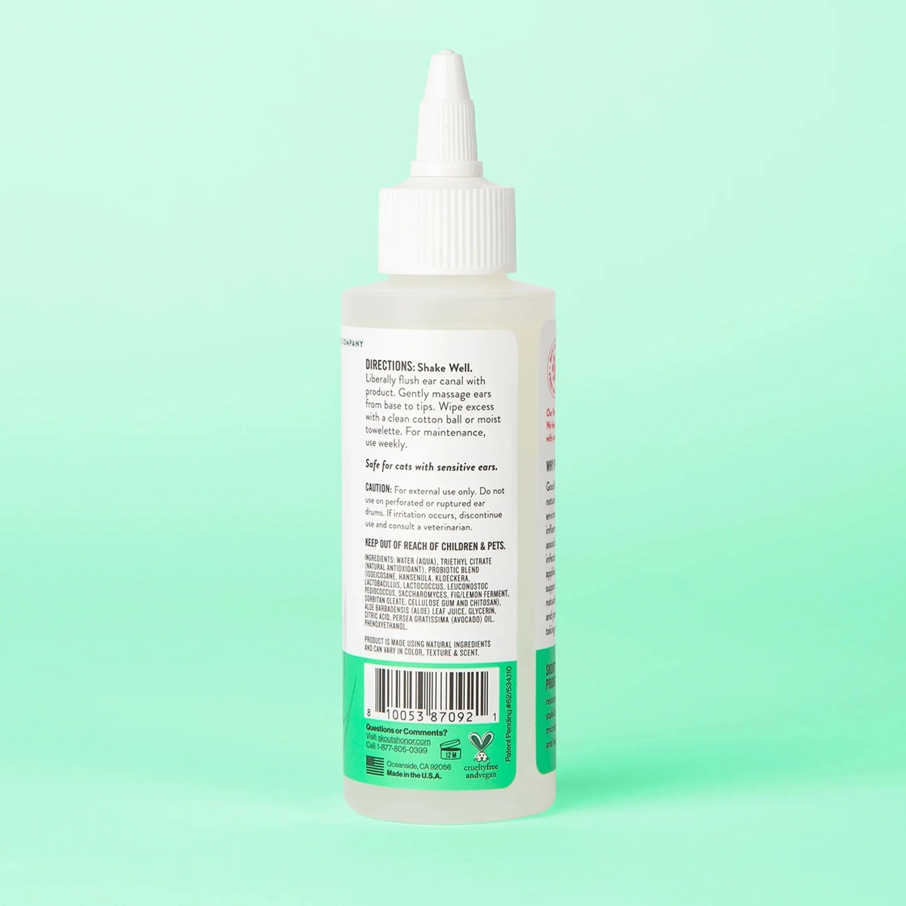 Skout's Honor Cat Probiotic Ear Cleaner, 4 oz - Image 2