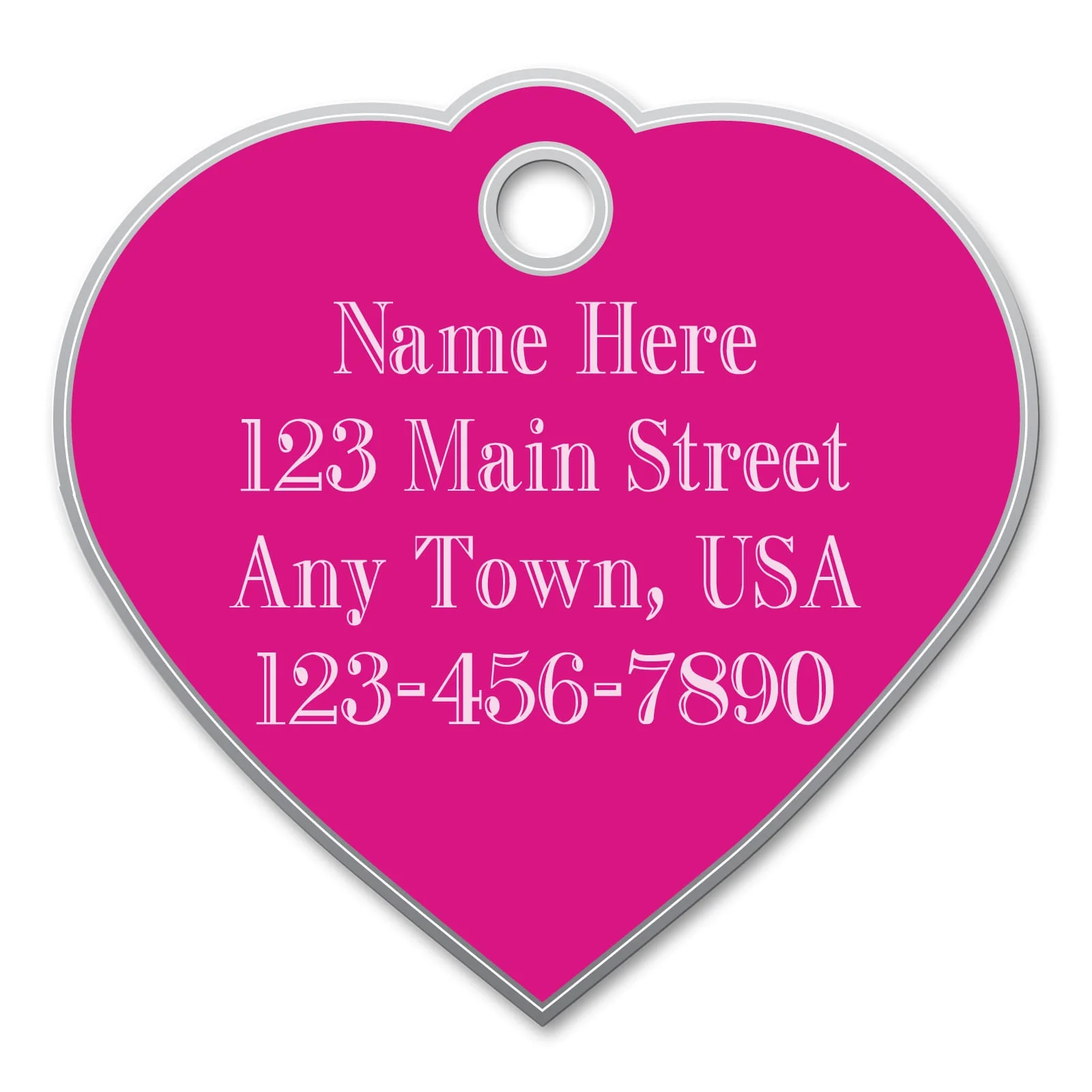 Jeffers Custom Personalized Engraved Heart Shaped ID Tags for Dogs & Cats