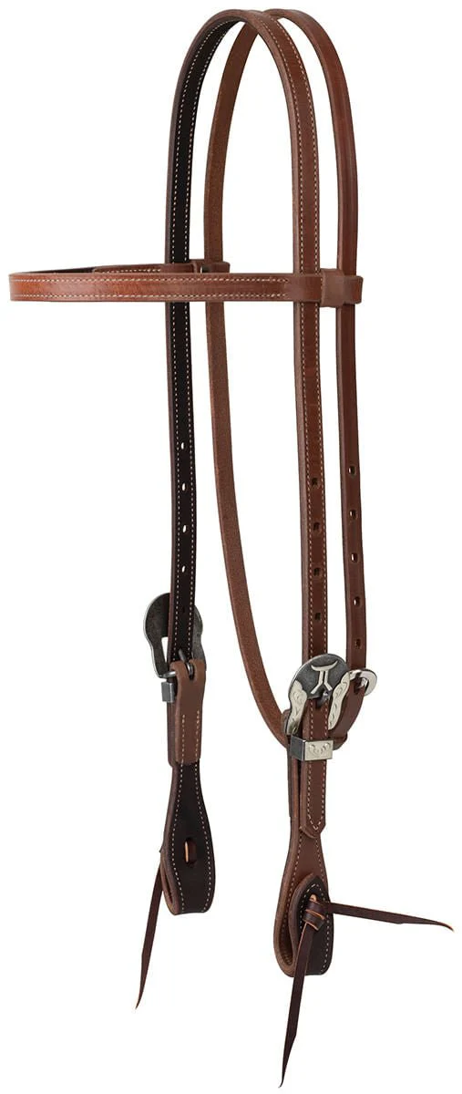 Smarty x Synergy Latigo Lined Oiled Harness Leather Headstall with Designer Hardware - Image 1