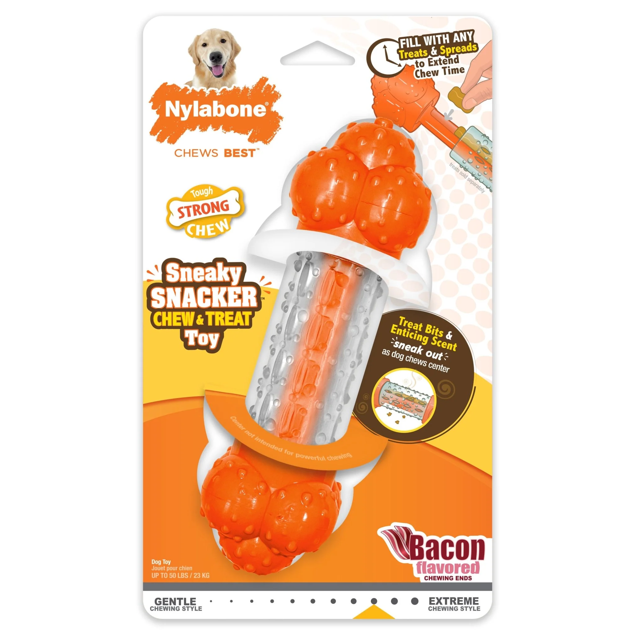 Sneaky Snacker Dog Treat Toy, Bacon - Image 1