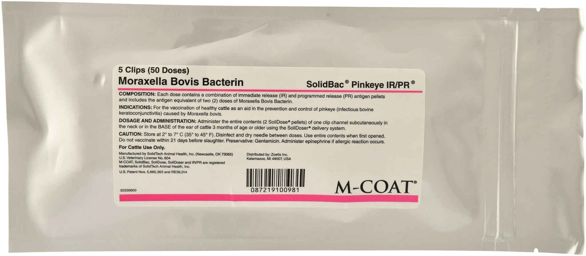 SolidBac Pinkeye IR/PR – Moraxella Bovine Bacterin for Cattle (SoliDoser Gun Sold Separately) - Image 1