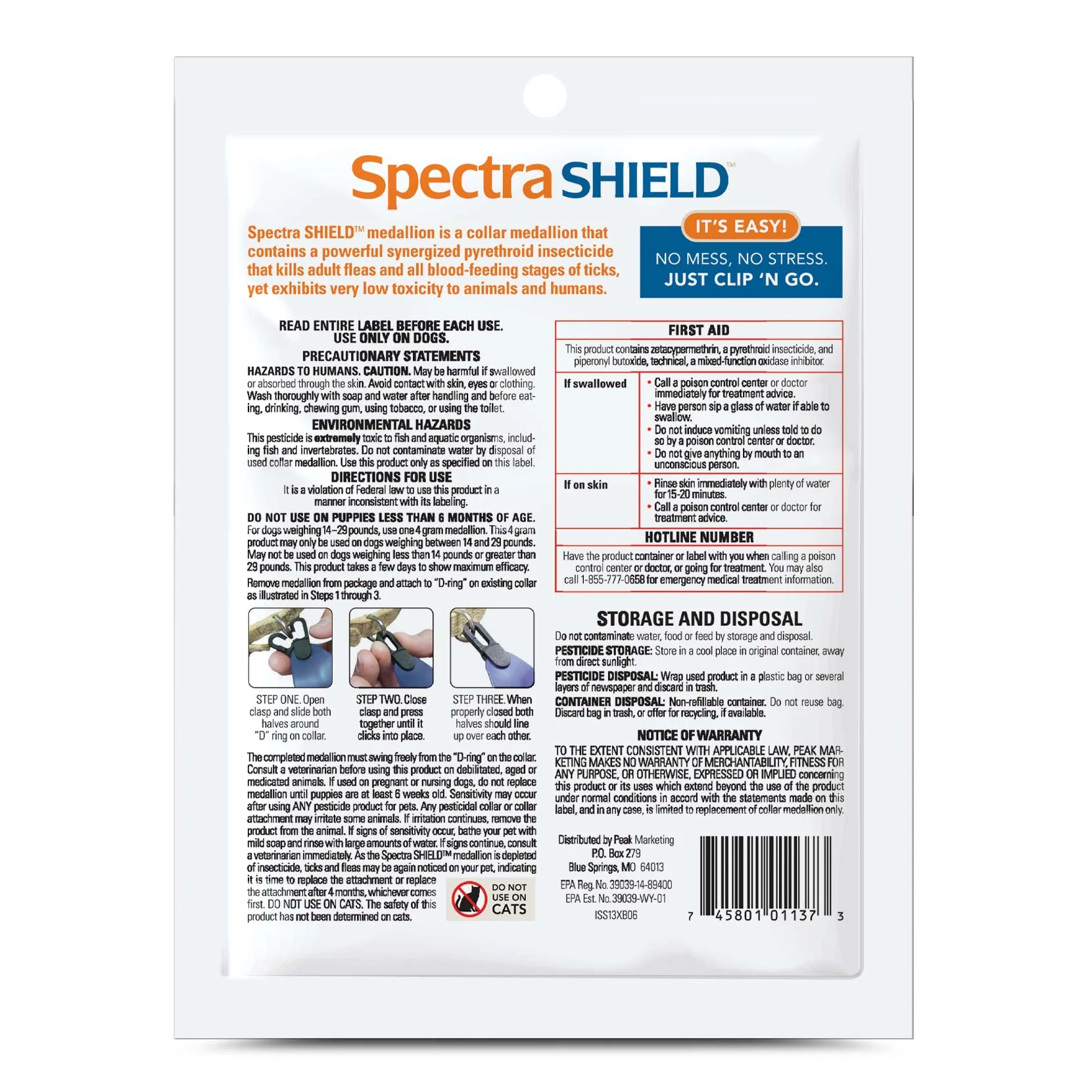 Spectra Shield Dog Flea & Tick Medallion – 4 Month Protection, Waterproof, Clip-On Collar Tag - Image 3