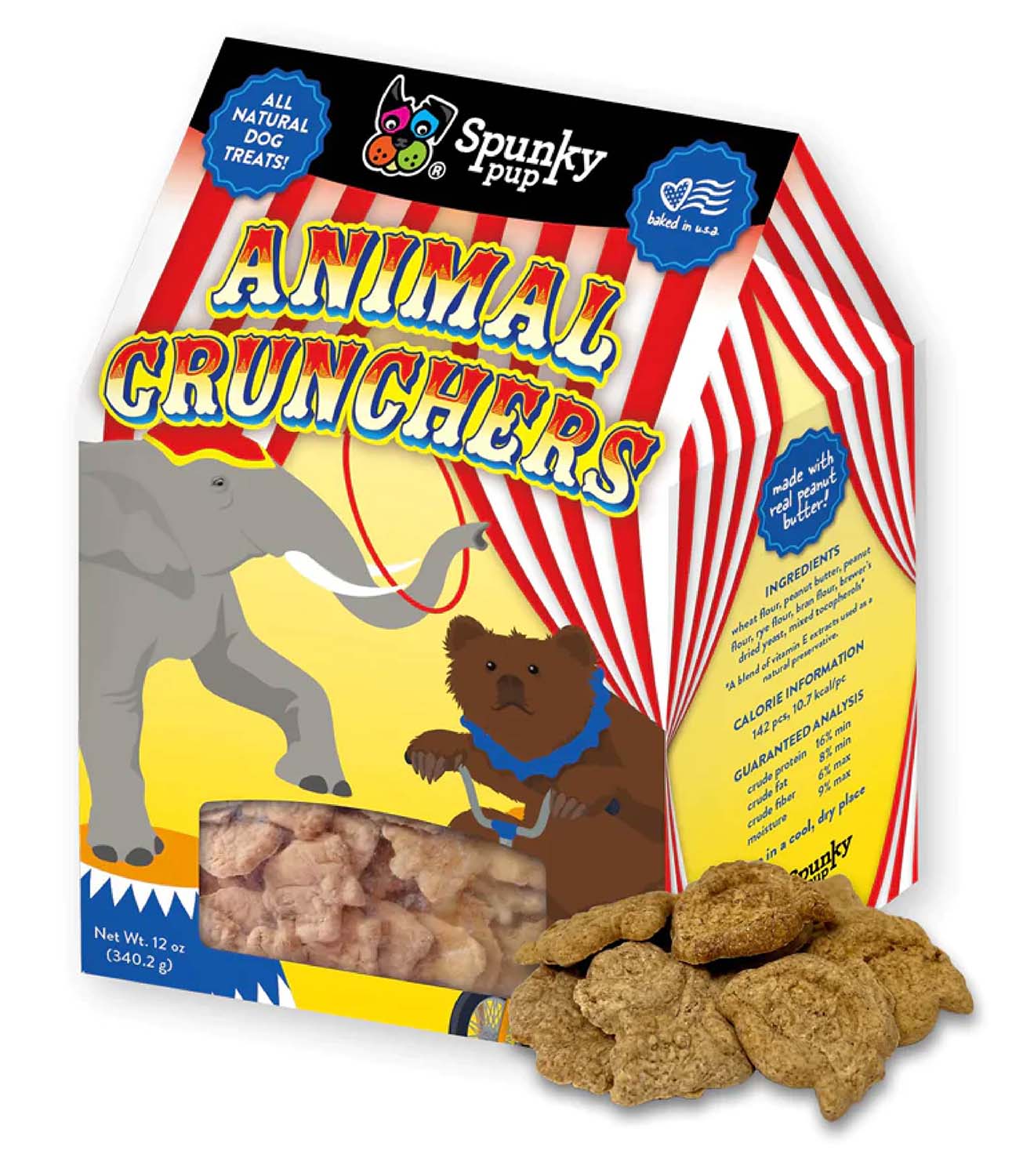Spunky Pup Animal Crunchers, Peanut Butter - Image 1