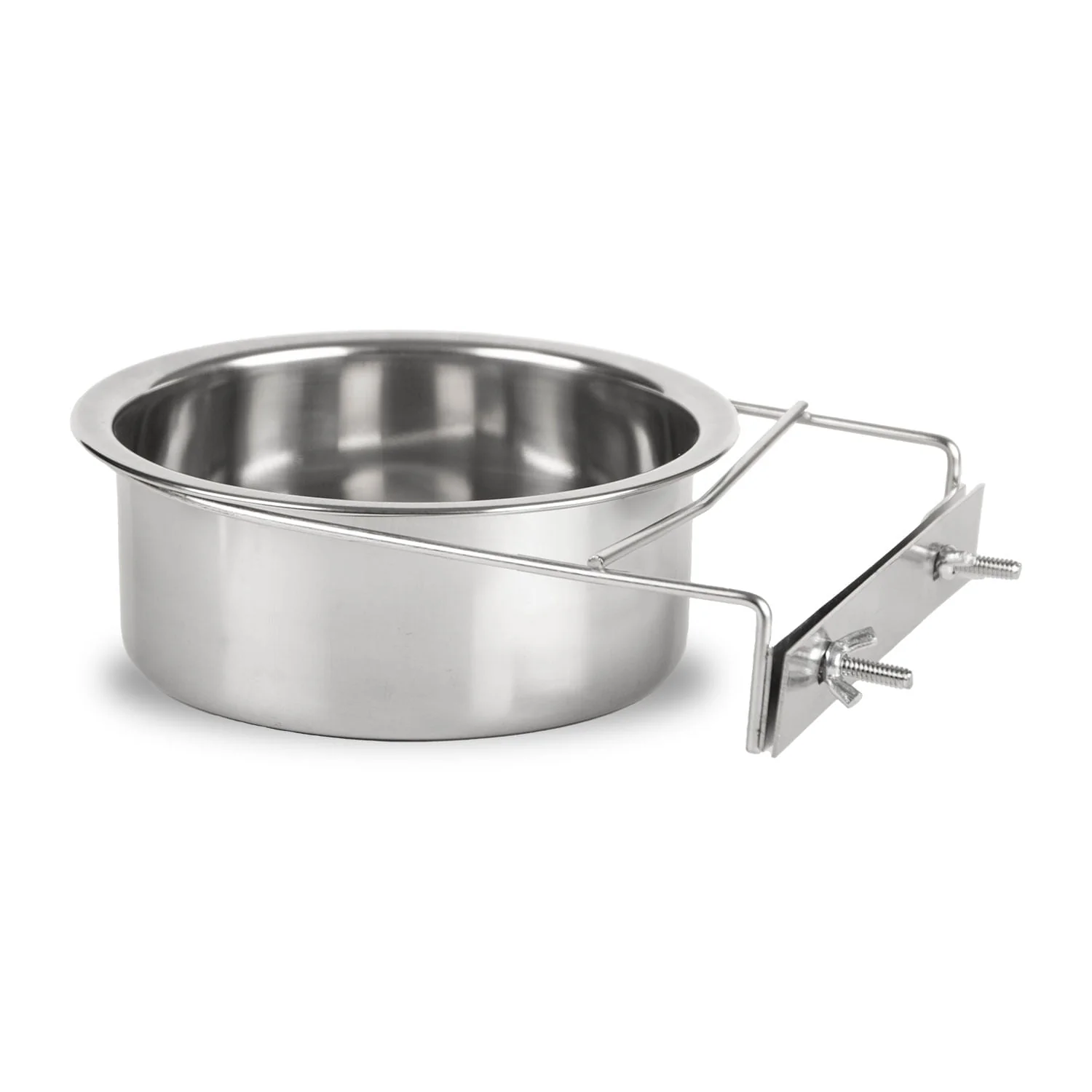 Jeffers Stainless Steel Coop/Kennel Cup with Clamp - Image 1