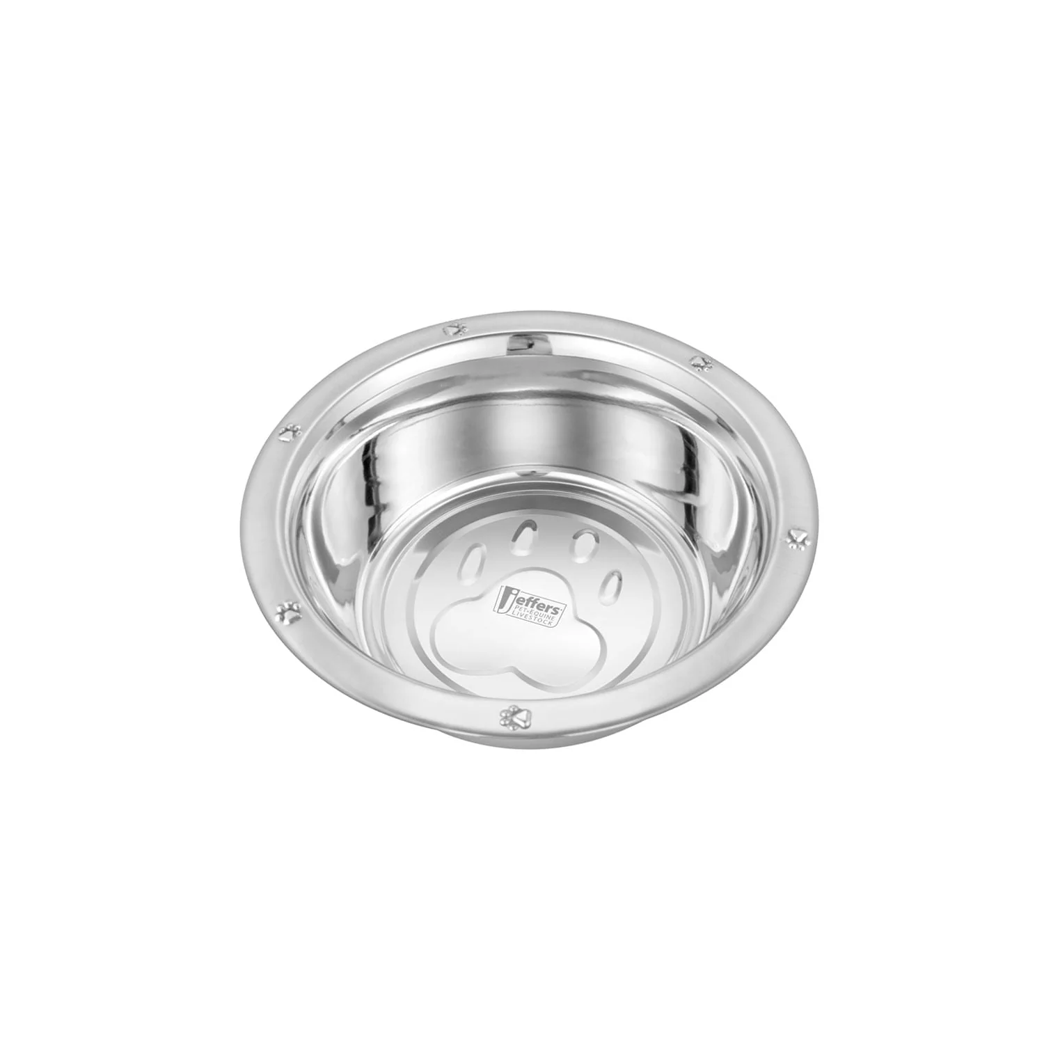 Jeffers Stainless Steel Embossed Wide-Lip Food & Water Pet Bowls - Image 3
