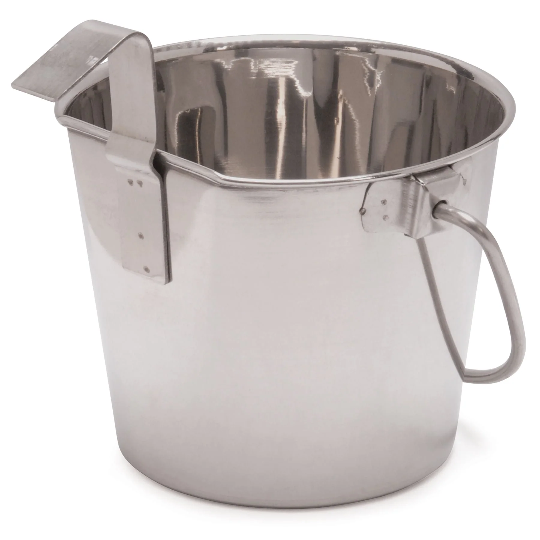 Jeffers Flat-Sided Stainless Steel Pails with Hook & Handle - Image 2